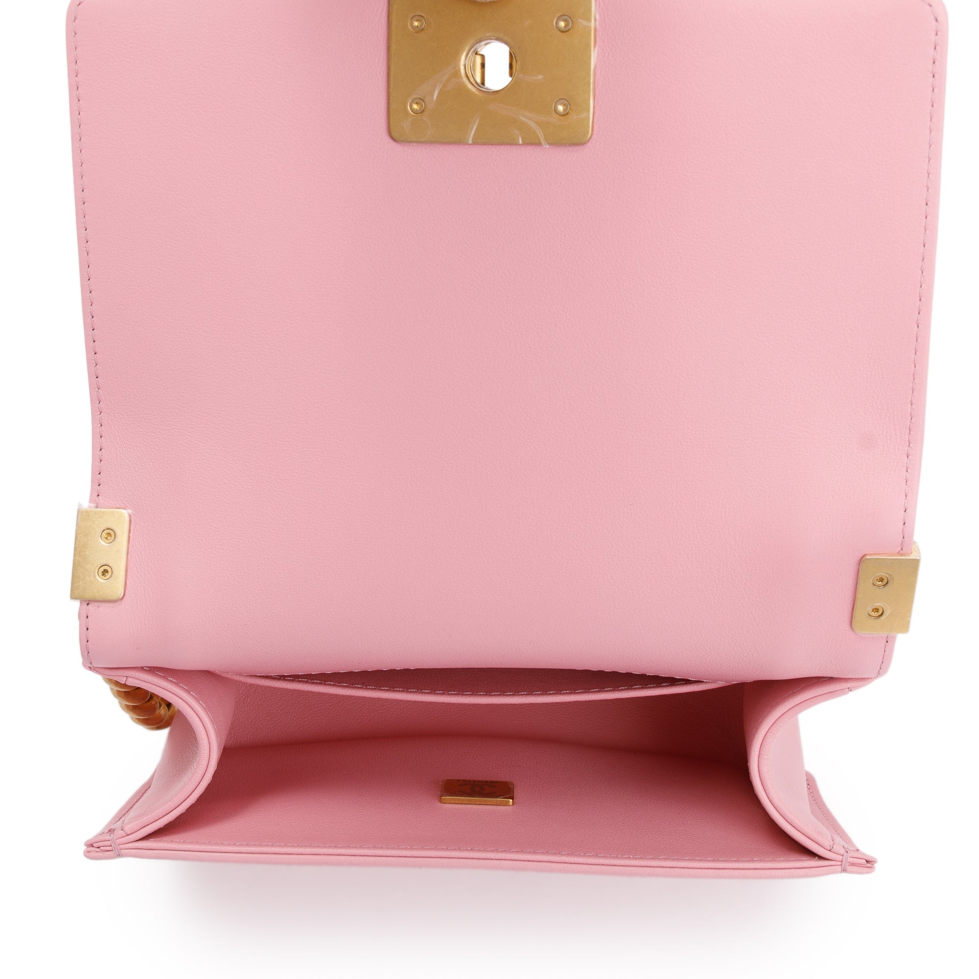 Chanel 2022 Pink Calfskin Leather Small Boy Bag w/ Box