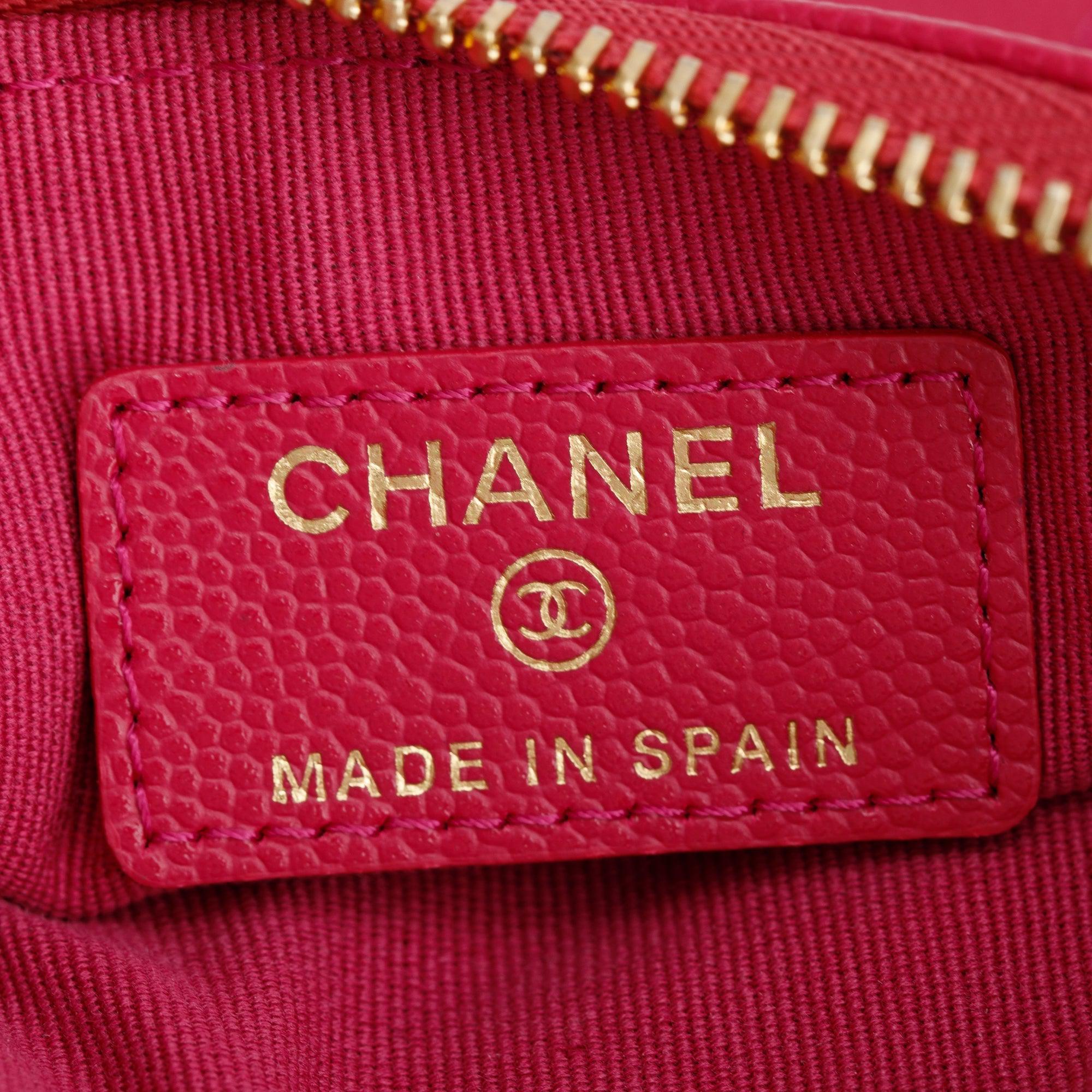 Chanel 2022 Pink Caviar Classic Mini O-Case Pouch w/ Box & Receipt