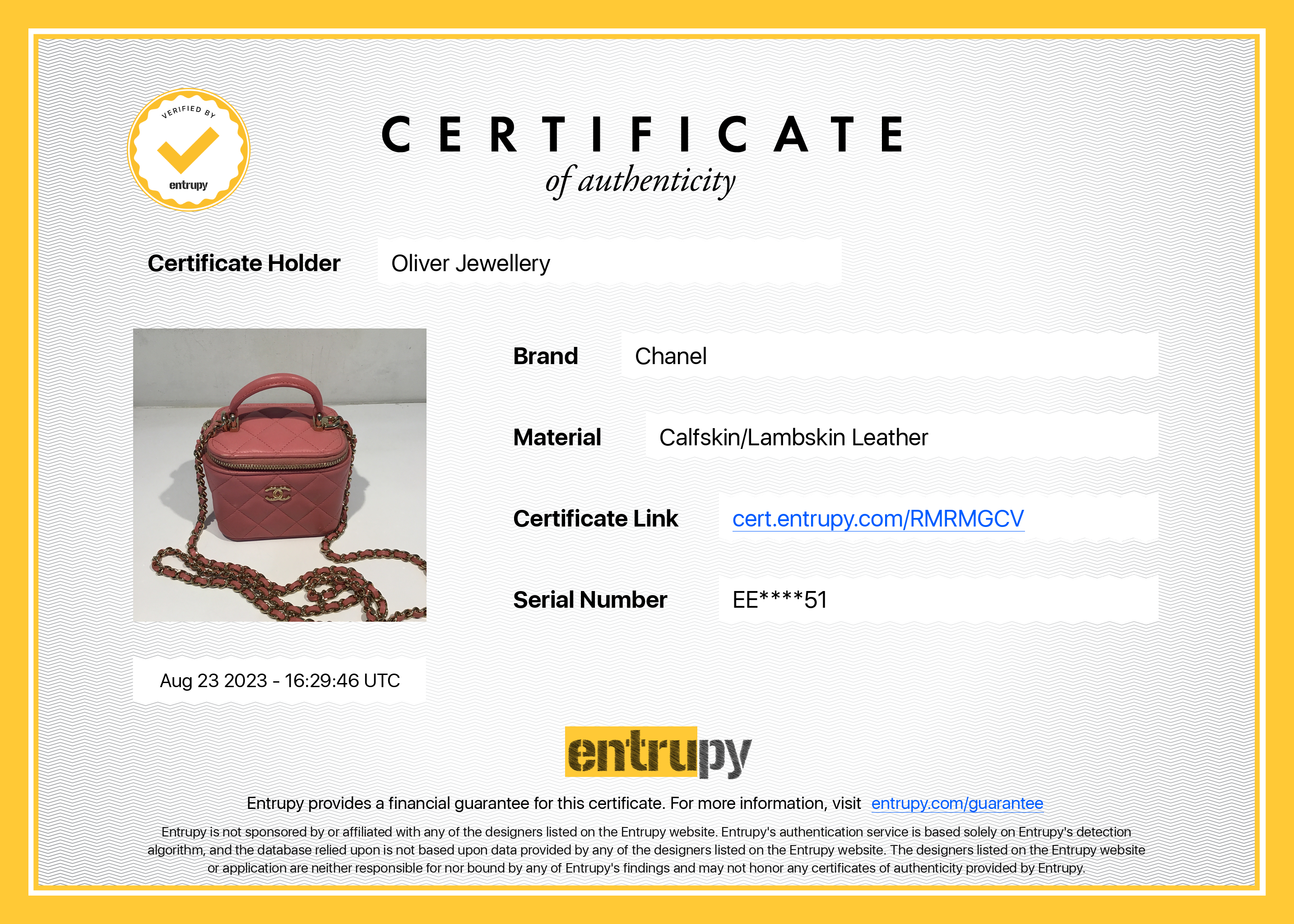 Chanel 2022 Pink Lambskin Leather Mini Vanity Case w/ Box