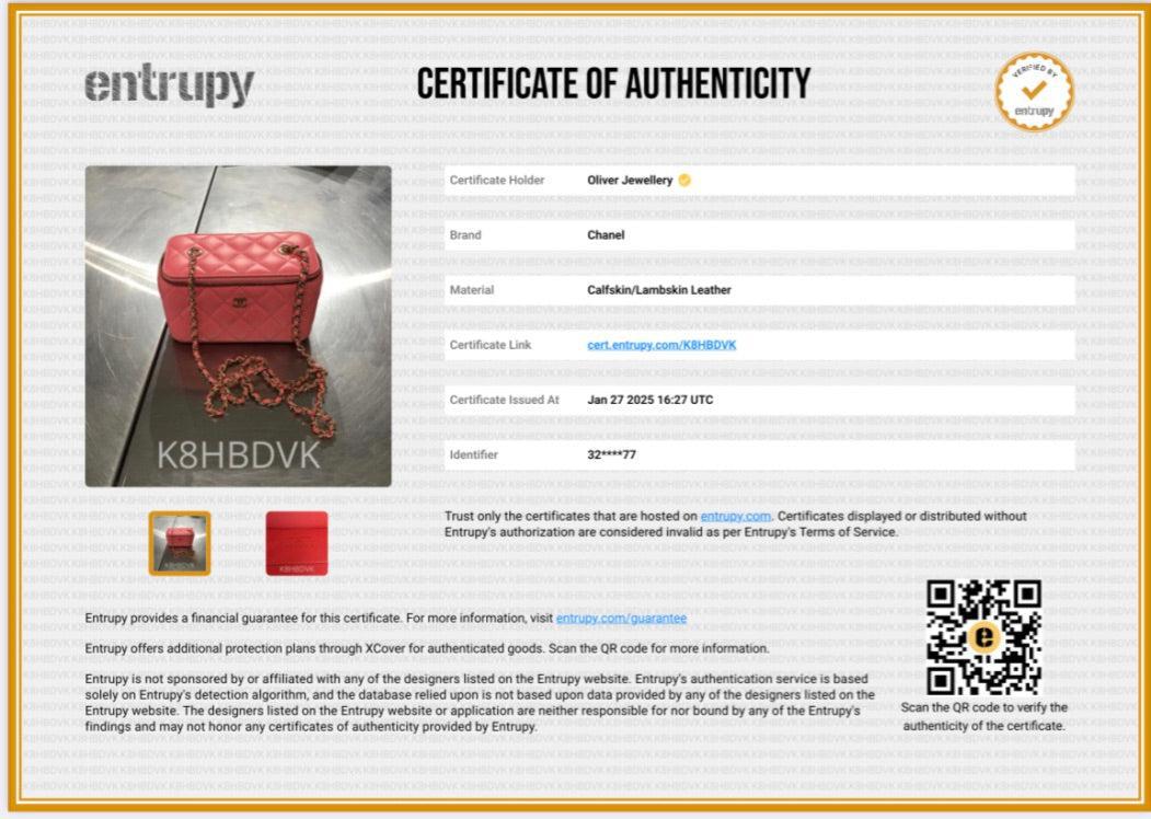 Chanel 2022 Pink Quilted Caviar Leather Small Vanity Case