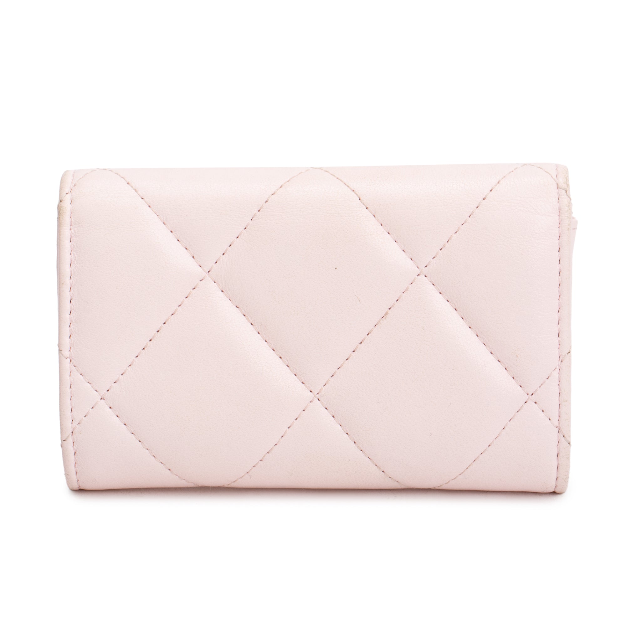 Chanel 2022 Pink Quilted Leather 19 Flap Card Holder w/ Authenticity Card