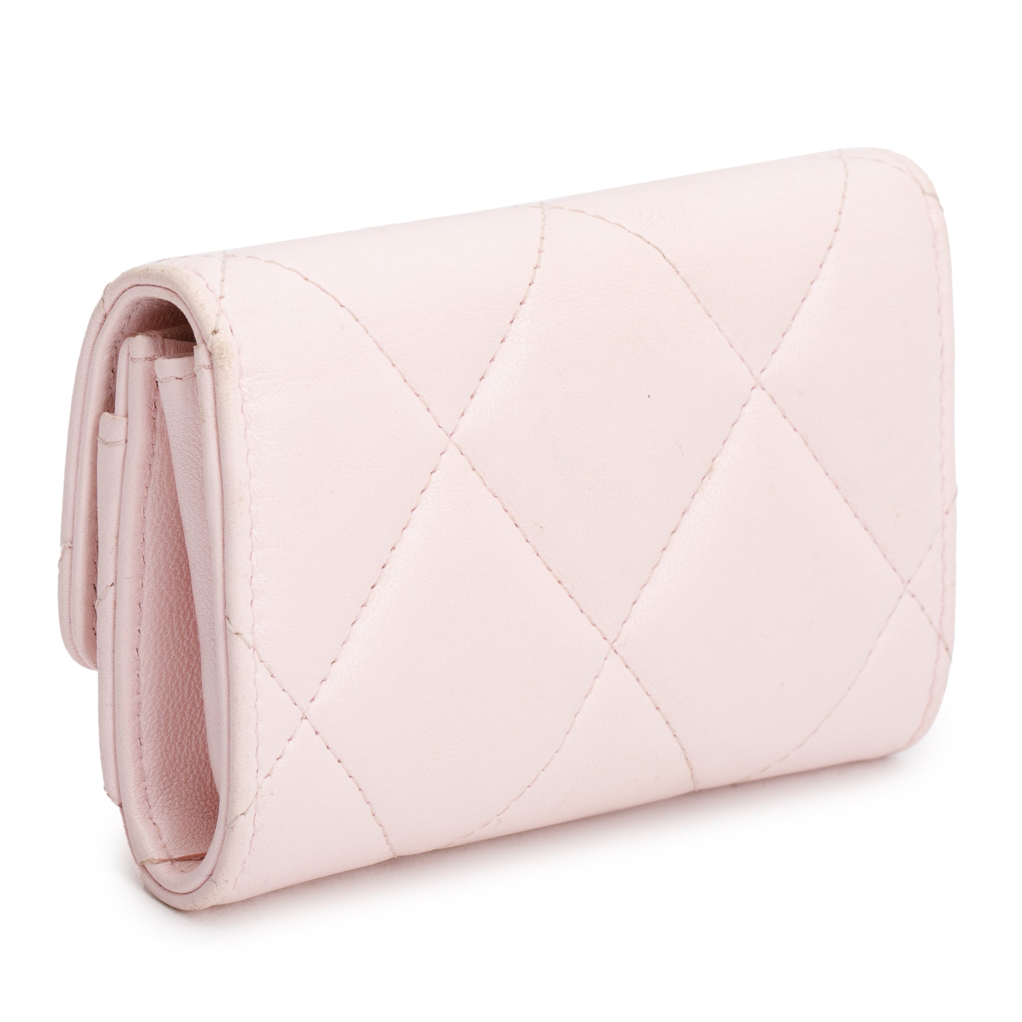 Chanel 2022 Pink Quilted Leather 19 Flap Card Holder w/ Authenticity Card