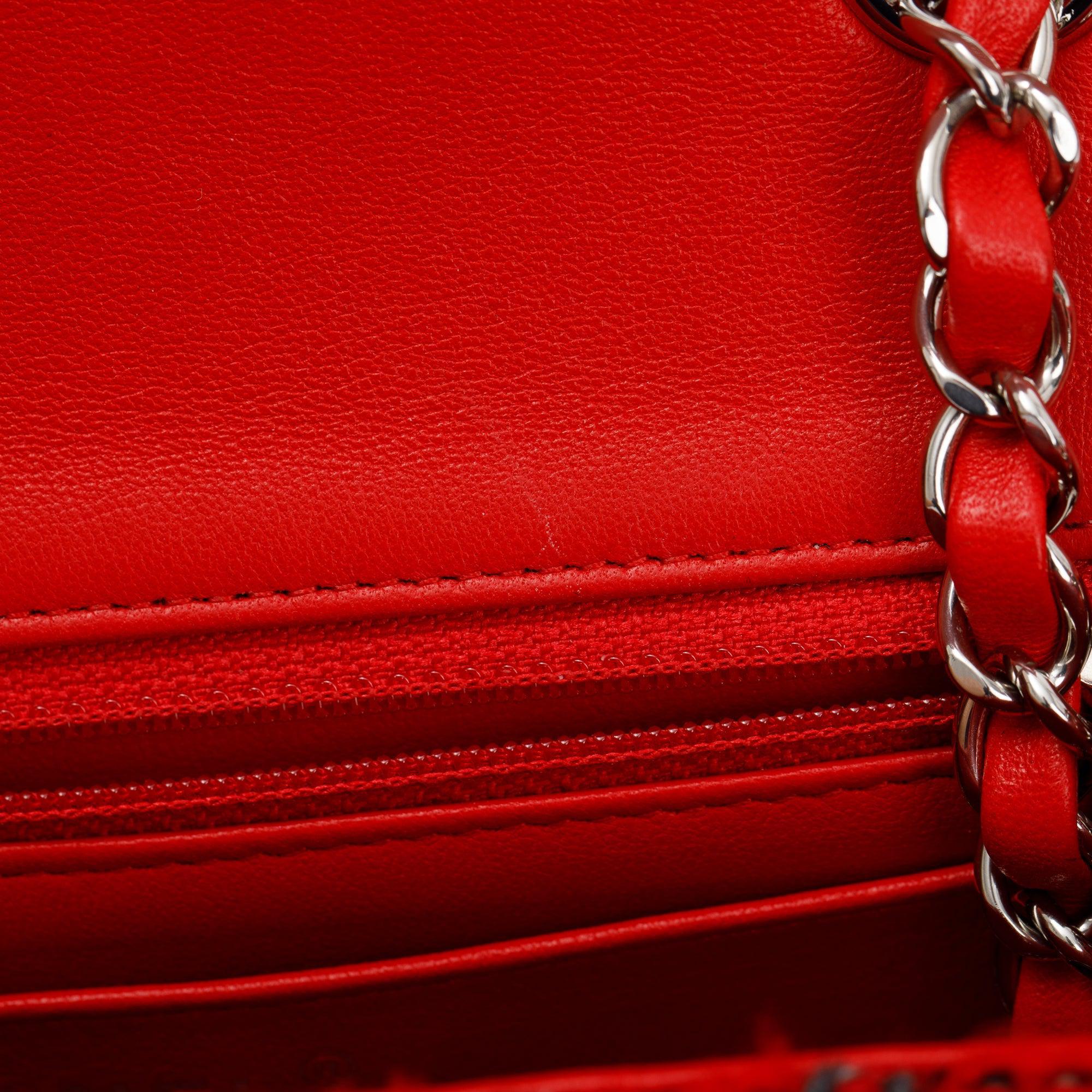 Chanel 2022 Red Tweed Classic Mini Rectangular Flap Bag