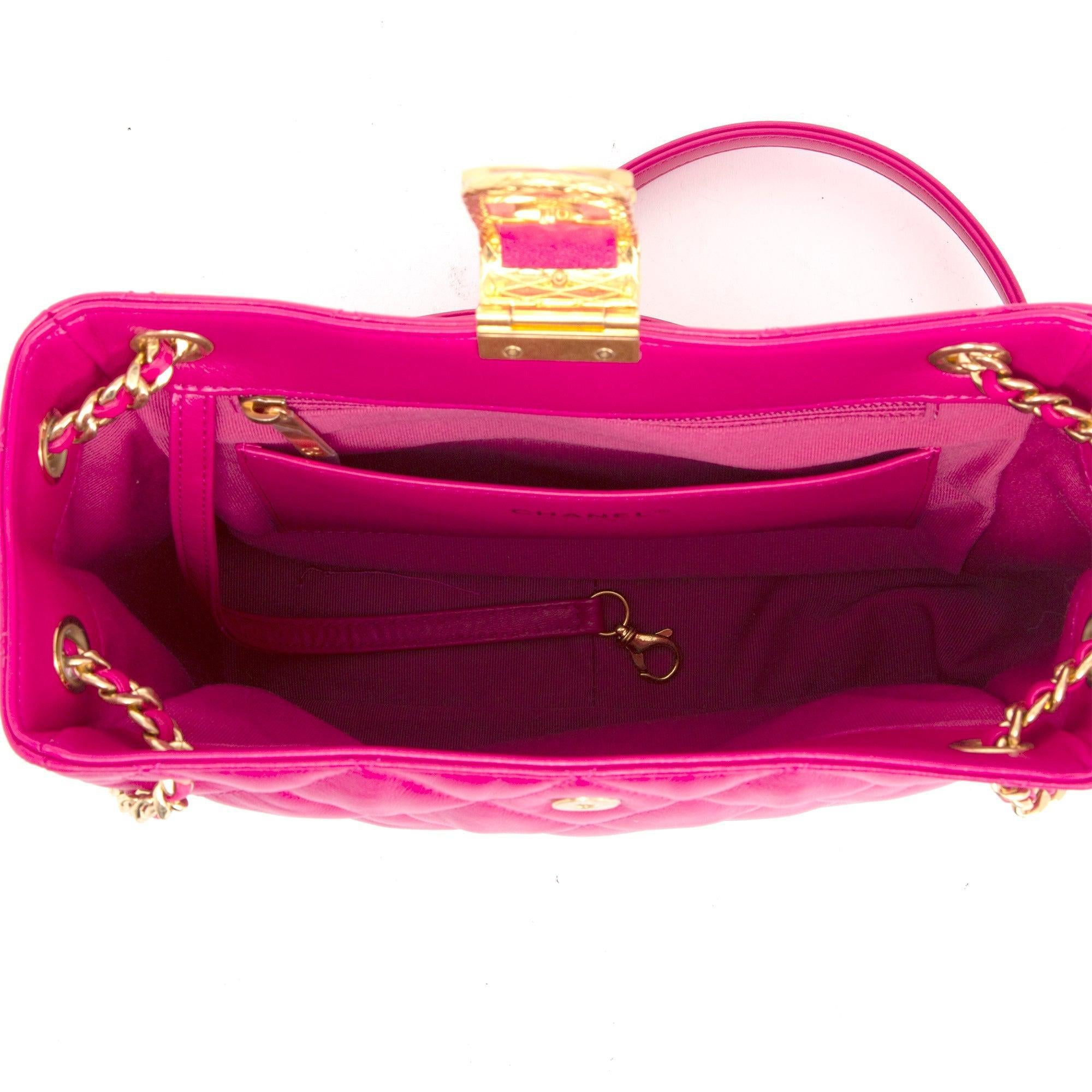 Chanel 2022 Small Pink Lambskin Leather Shopping Tote