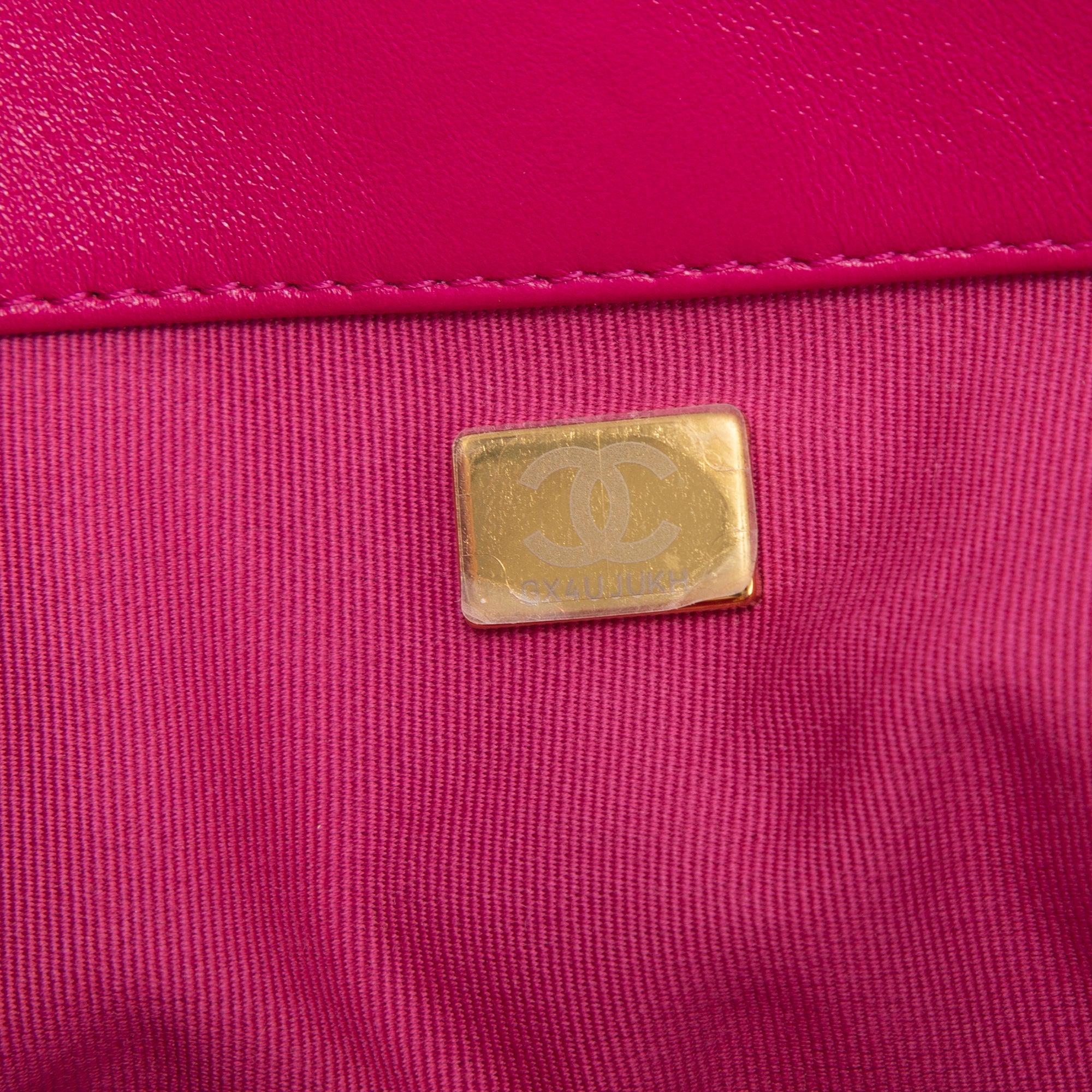 Chanel 2022 Small Pink Lambskin Leather Shopping Tote