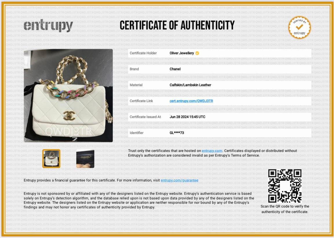 Chanel 2022 White Calfskin Leather Enamel Color Match Small Flap Bag