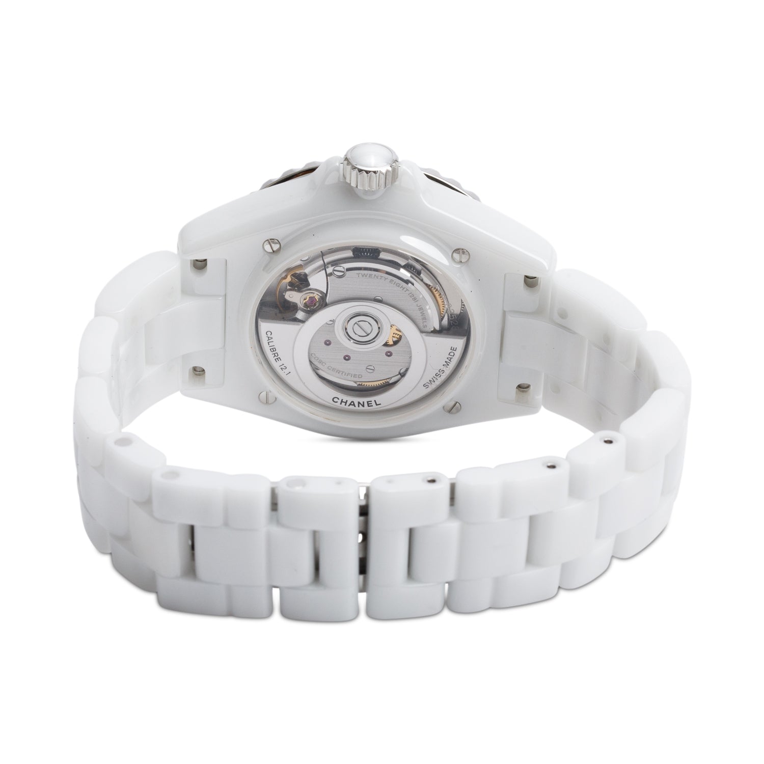 Chanel 2022 White Ceramic J12 38 MM Automatic Watch Diamond Dial w/ Box & Papers