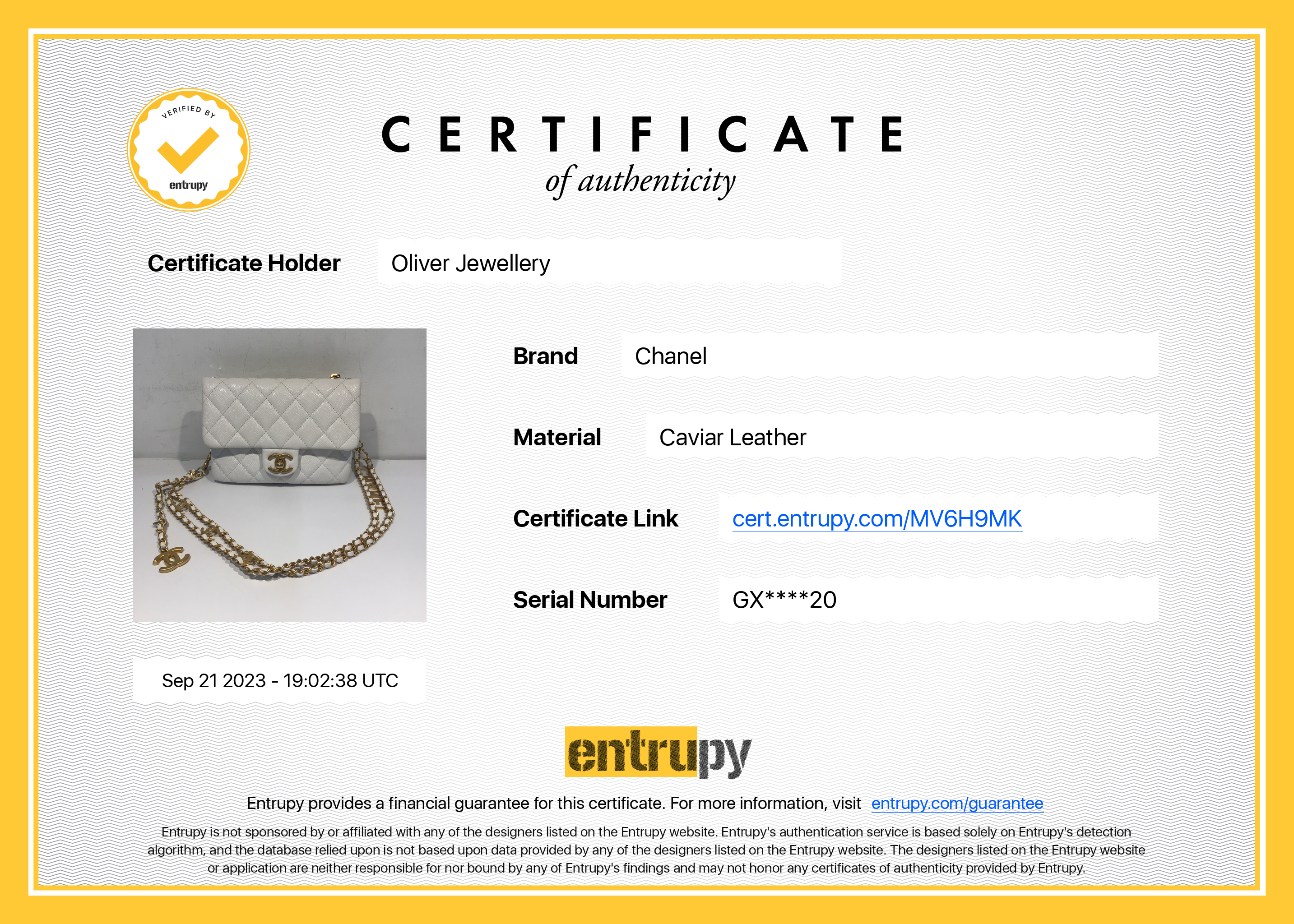 Chanel 2022 White Quilted Caviar Leather Pick Me Up Belt Bag w/ Box