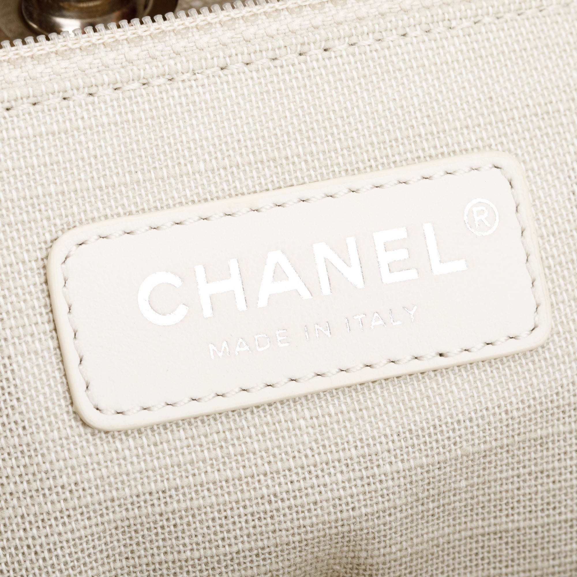 Chanel 2023 Beige Canvas Small Deauville Tote w/ Pouch, Receipt & Box