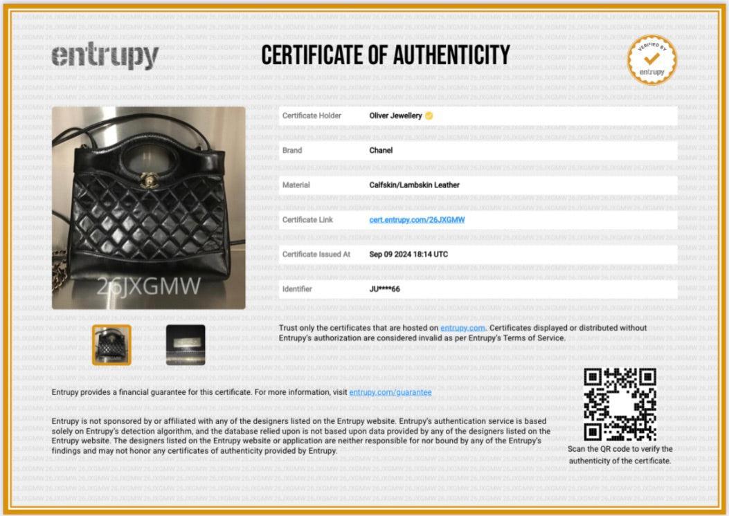 Chanel 2023 Black Calfskin Leather Mini 31 Shopping Tote