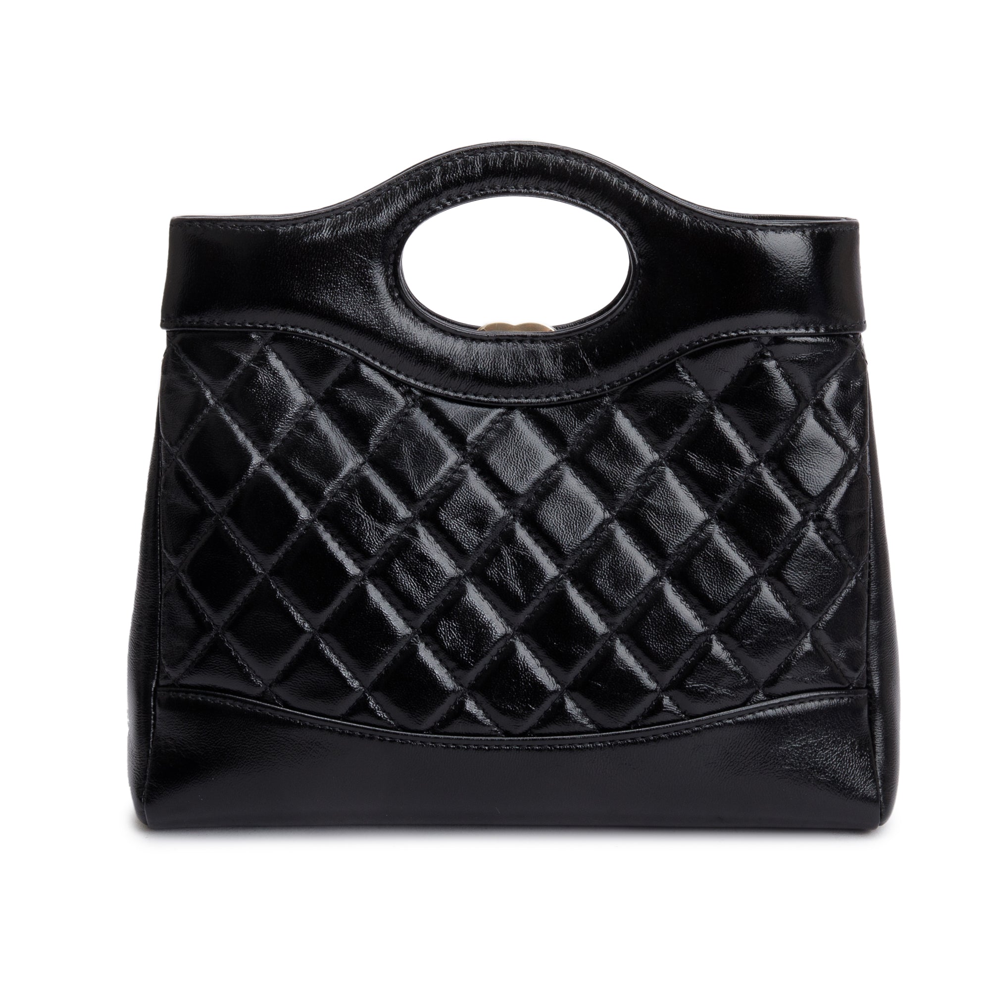 Chanel 2023 Black Calfskin Leather Mini 31 Shopping Tote
