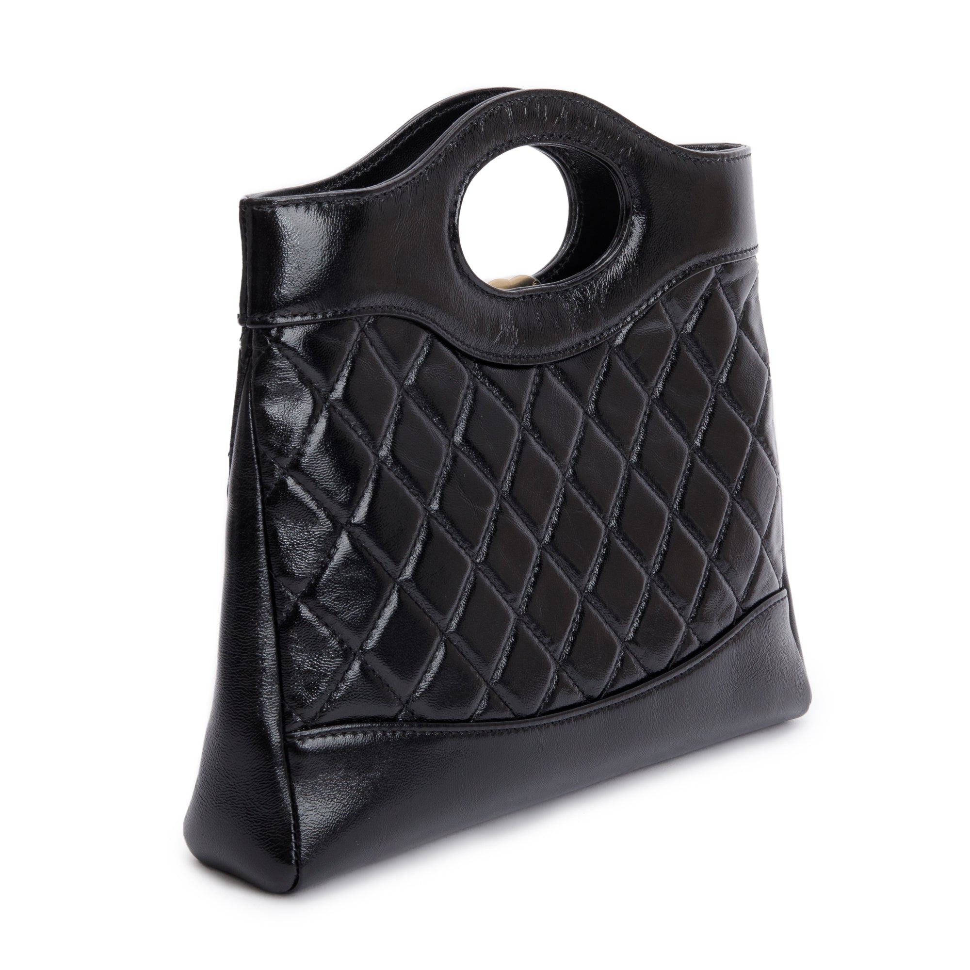 Chanel 2023 Black Calfskin Leather Mini 31 Shopping Tote