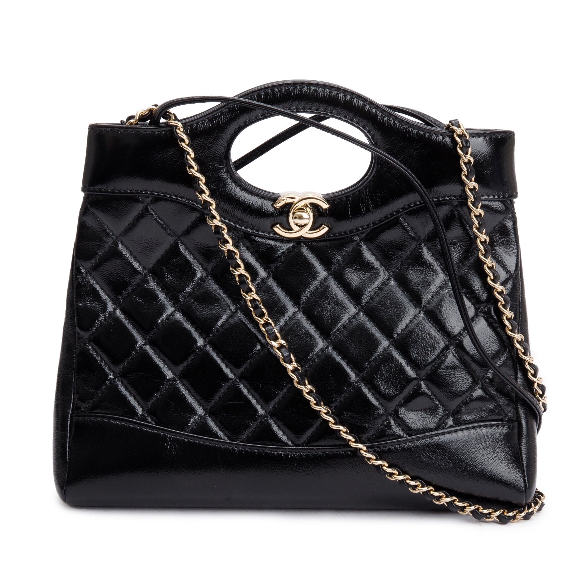 Chanel 2023 Black Calfskin Leather Mini 31 Shopping Tote