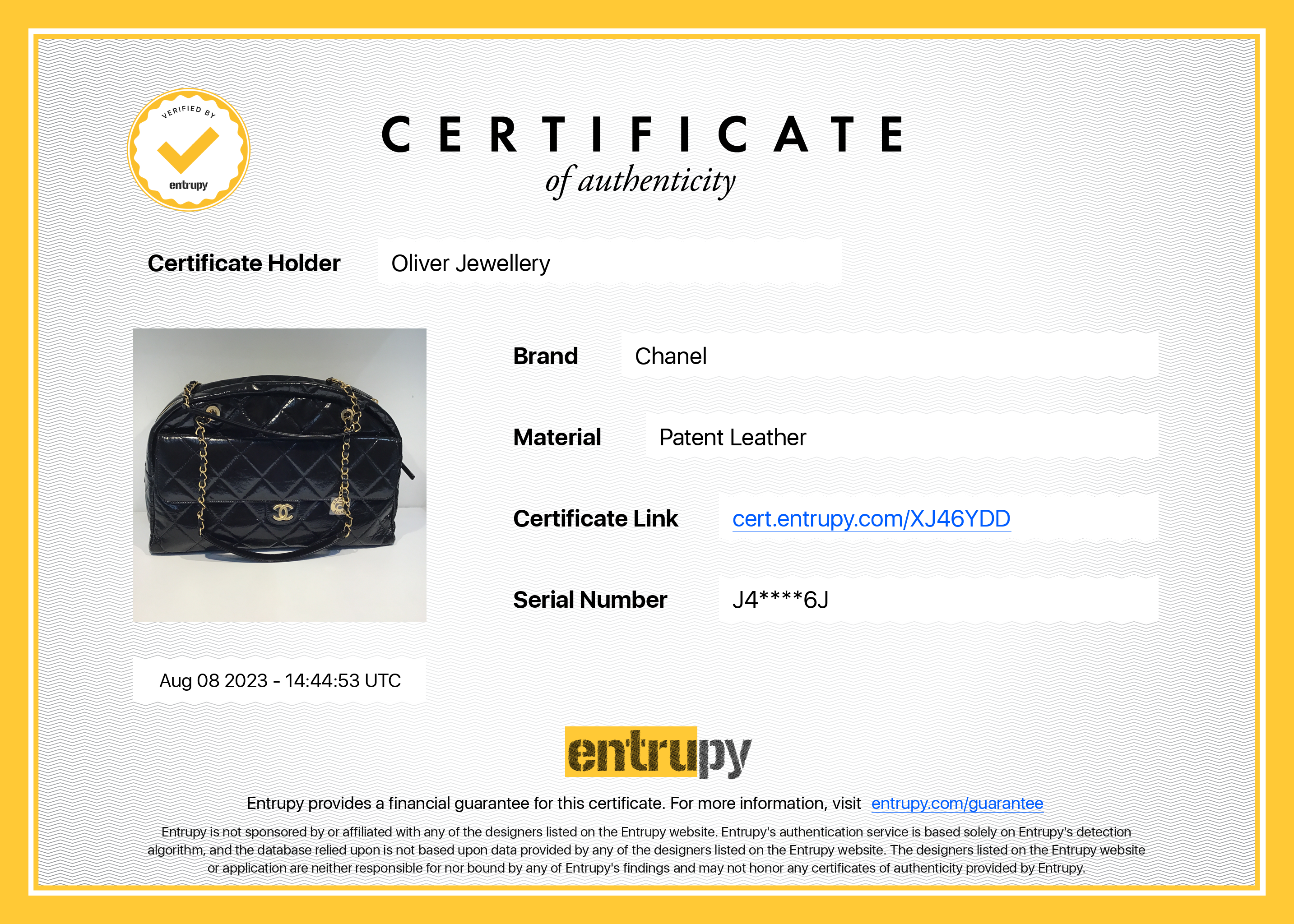 Chanel 2023 Black Patent Leather Maxi Bowling Bag