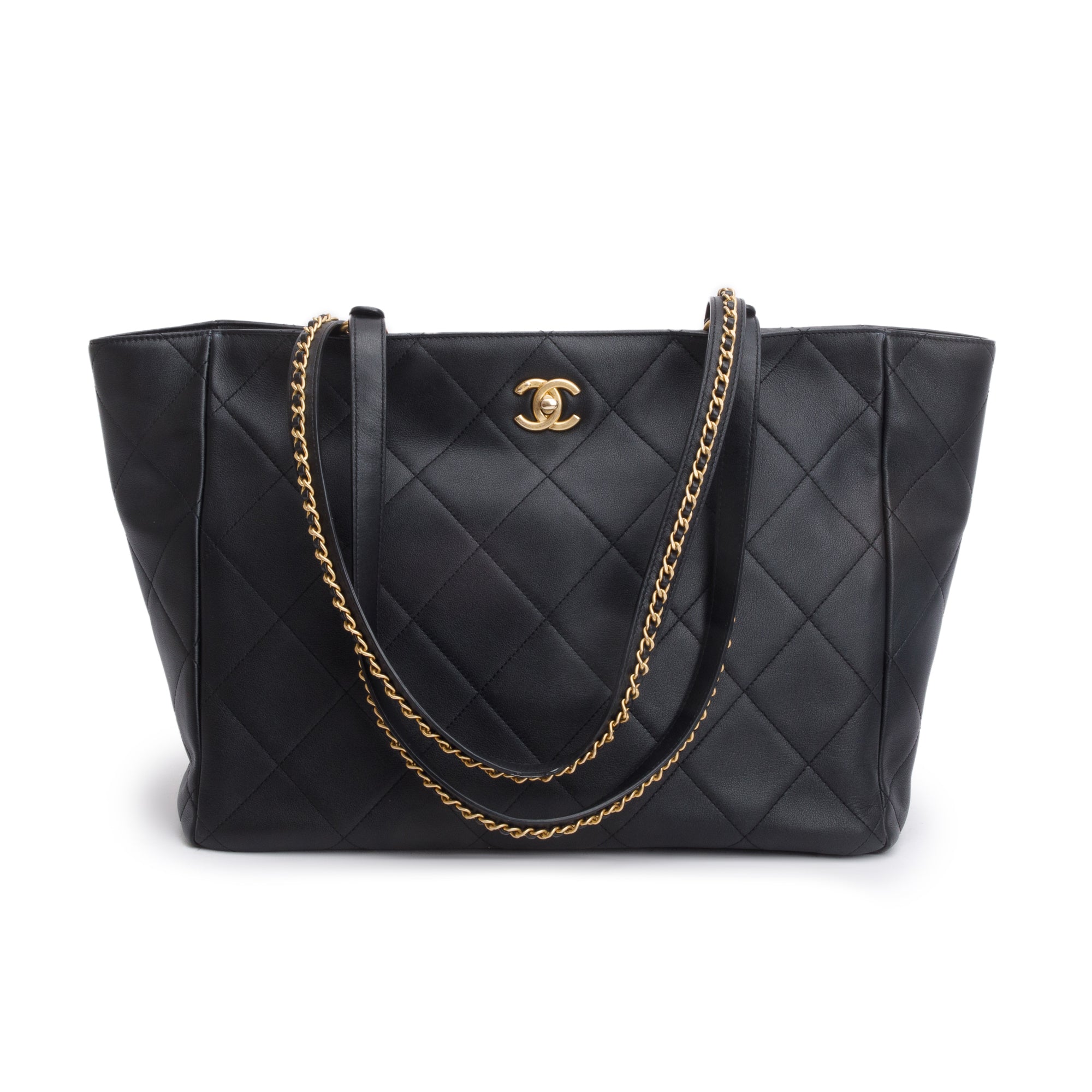 Chanel 2023 Black Quilted Calfskin Leather Book Pocket Shopping Tote