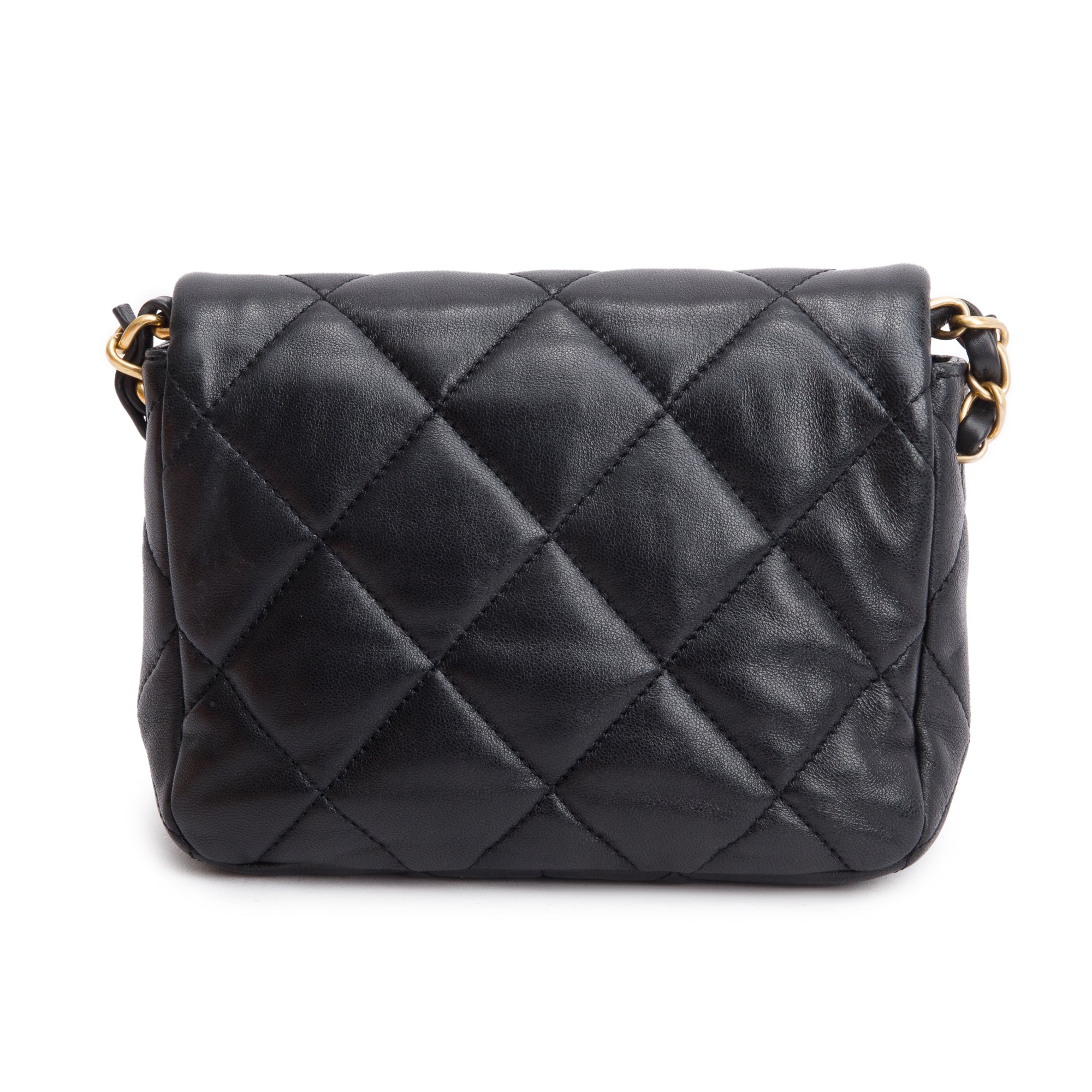 Chanel 2023 Black Quilted Calfskin Leather Coco Love Flap Bag w/ Box & Receipt