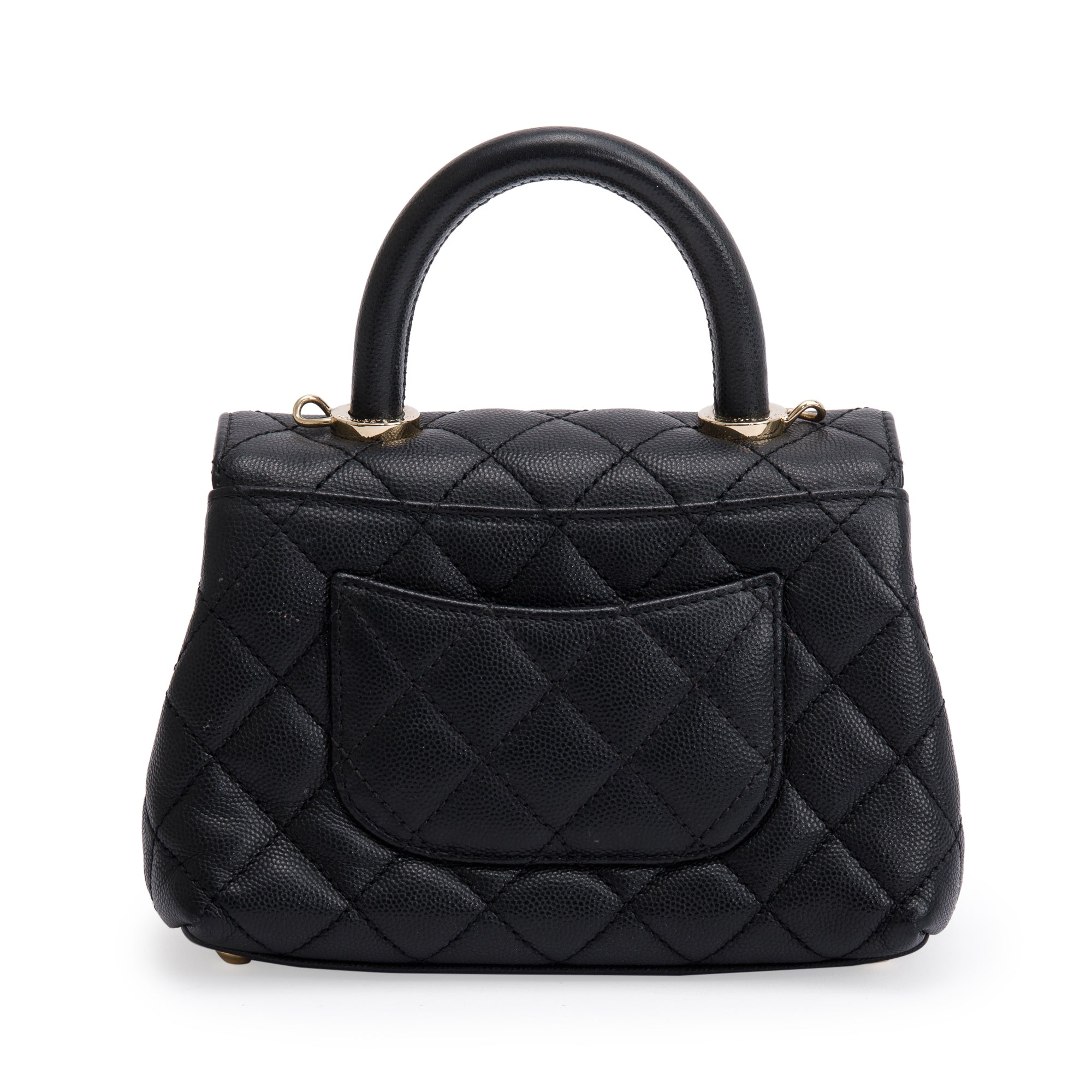 Chanel 2023 Black Quilted Caviar Extra Mini Coco Handle Flap Bag