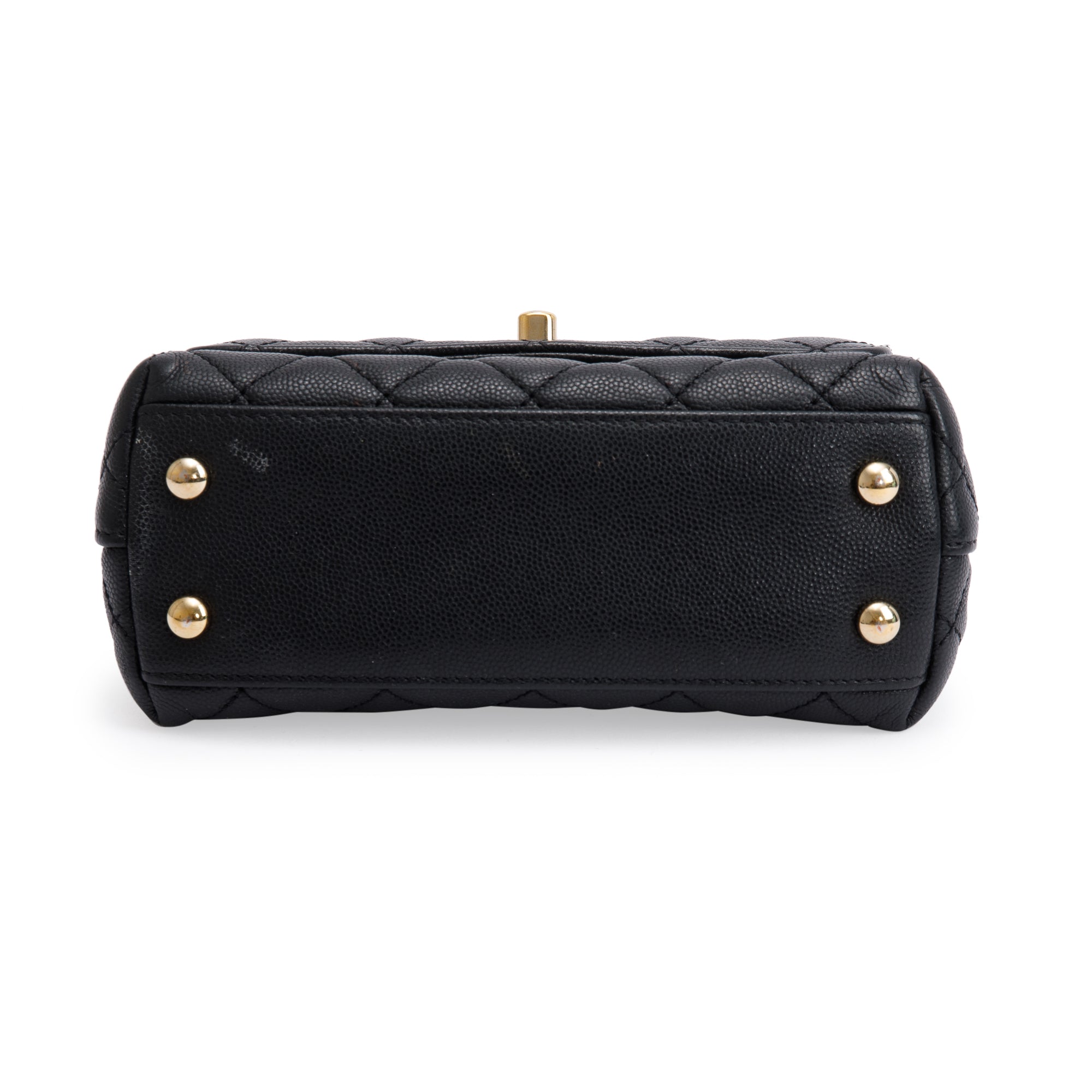 Chanel 2023 Black Quilted Caviar Extra Mini Coco Handle Flap Bag