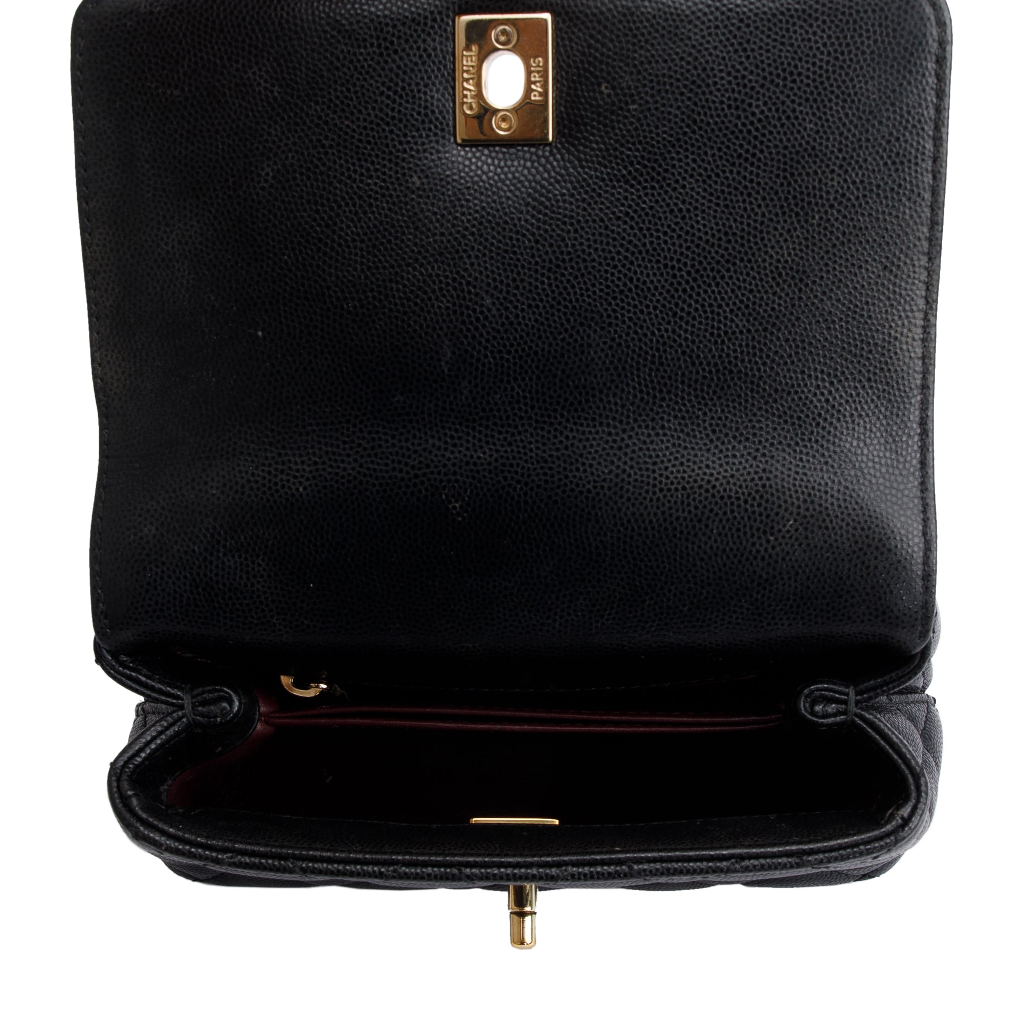 Chanel 2023 Black Quilted Caviar Extra Mini Coco Handle Flap Bag