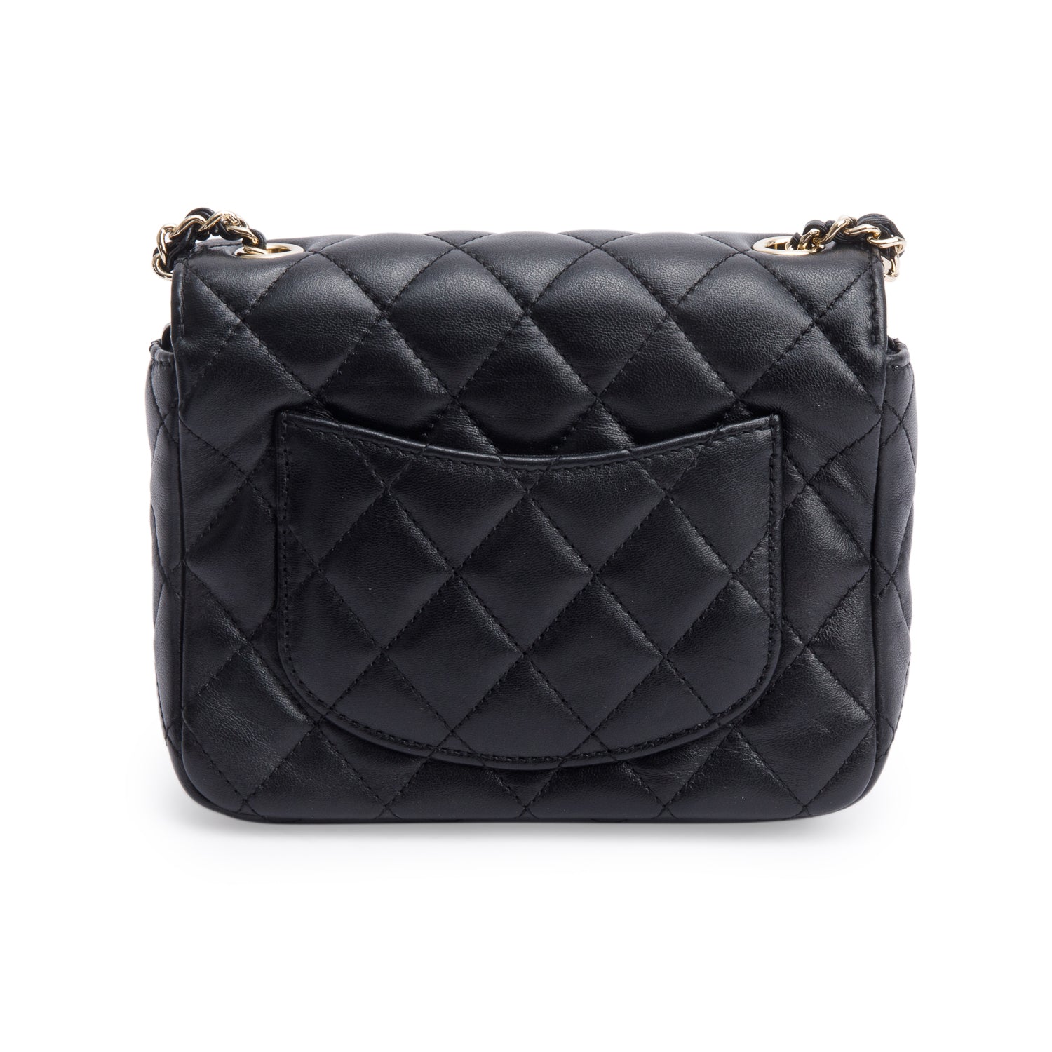 Chanel 2023 Black Quilted Lambskin Leather Candy Heart Square Mini Flap Bag