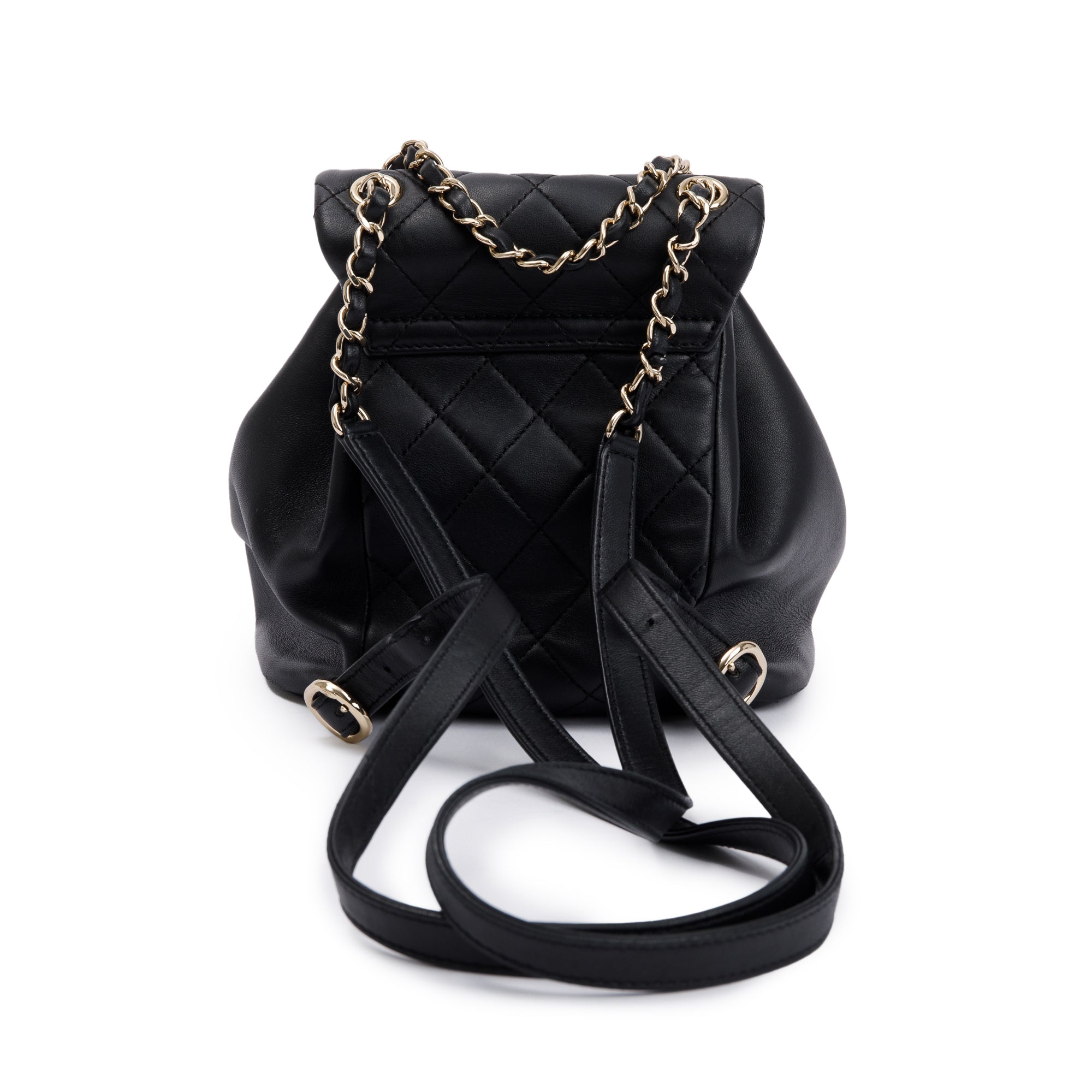 Chanel 2023 Black Quilted Small Duma Drawstring Backpack