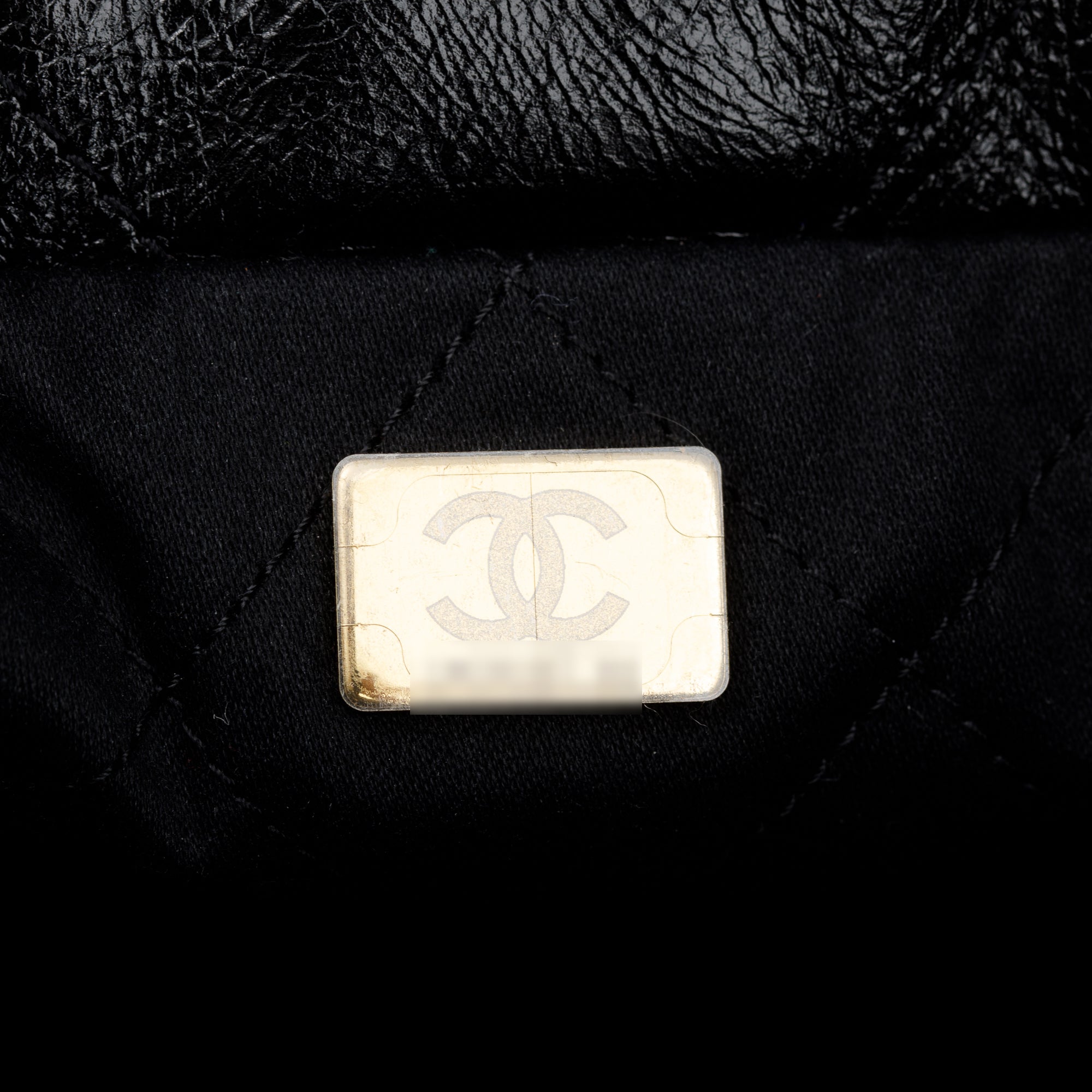 Chanel 2023 Black Shiny Calfskin Leather Mini Pearl Chanel 22 w/ Box