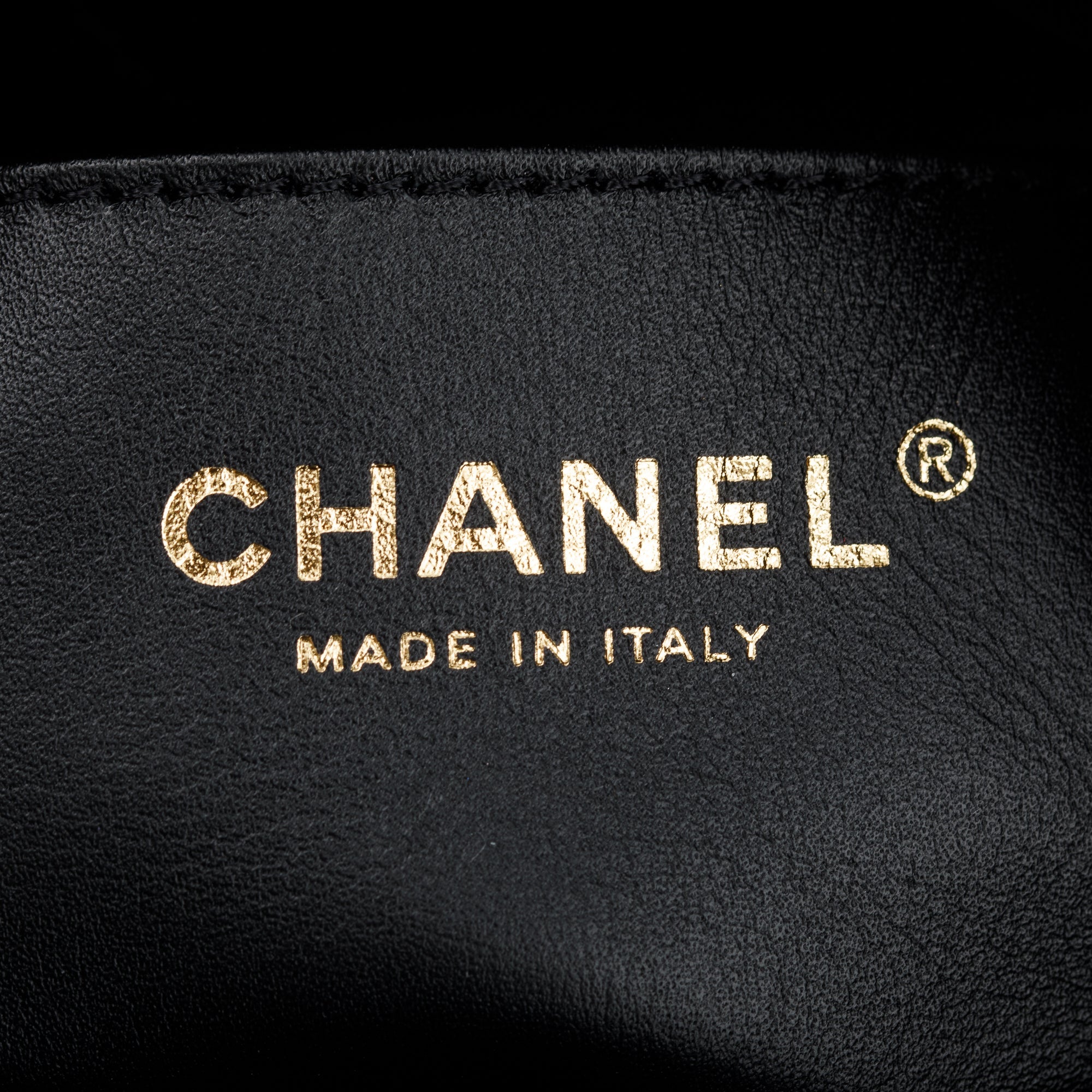 Chanel 2023 Black Shiny Calfskin Leather Mini Pearl Chanel 22 w/ Box