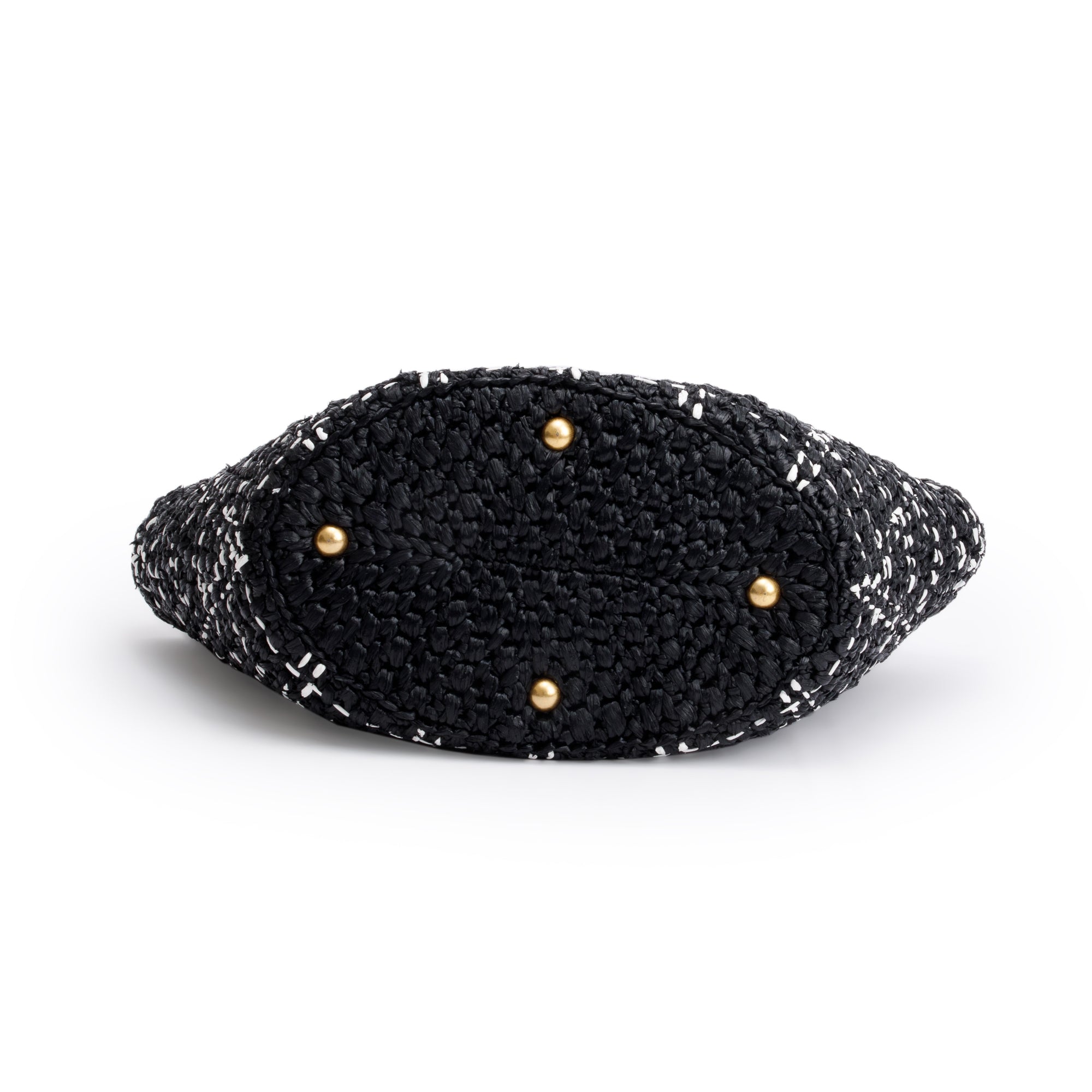 Chanel 2023 Black/White Raffia Calfskin CC Flap Tote w/ Box & Receipt