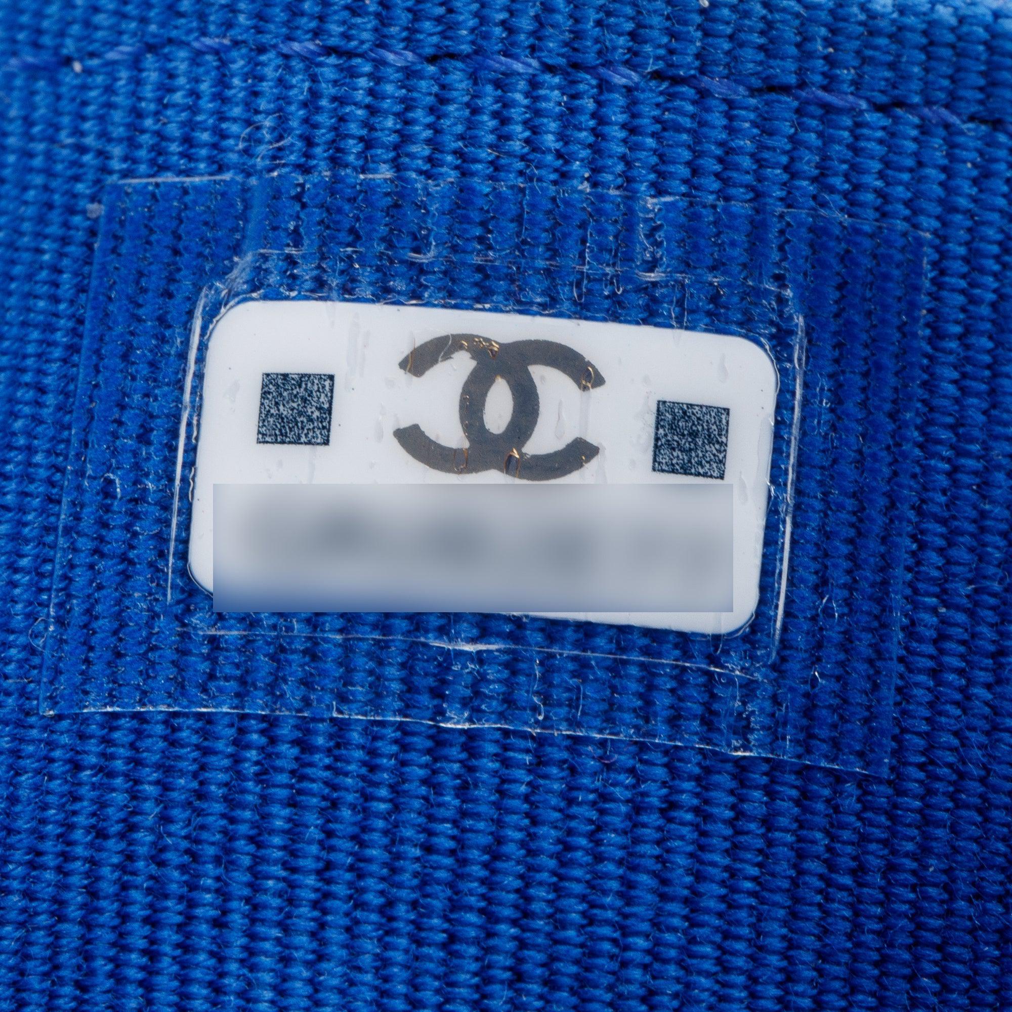 Chanel 2023 Blue Caviar Leather Classic Flap Card Holder w/ Box