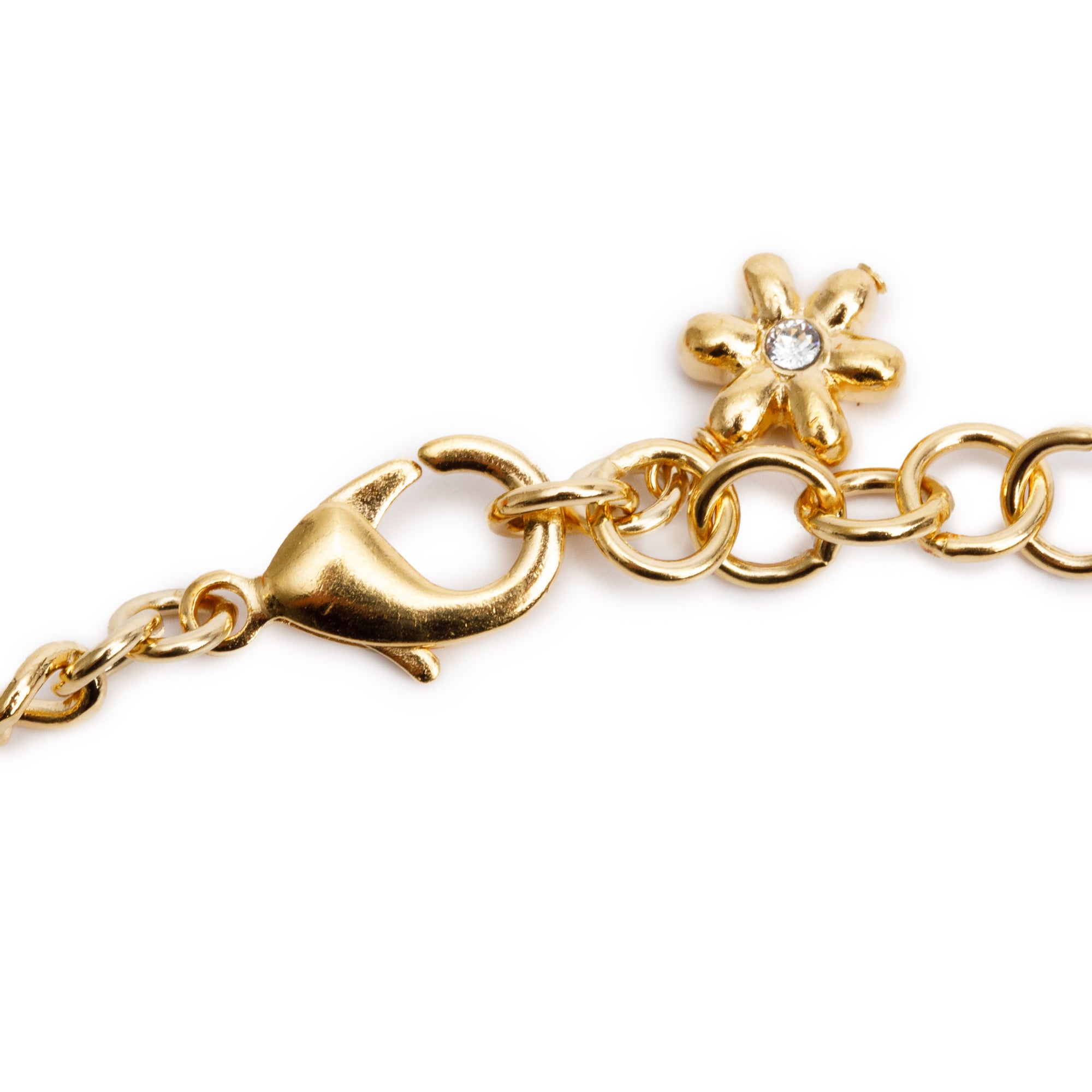 Chanel 2023 Gold Plated & Leather Large Strass CC Pendant Necklace w/ Box