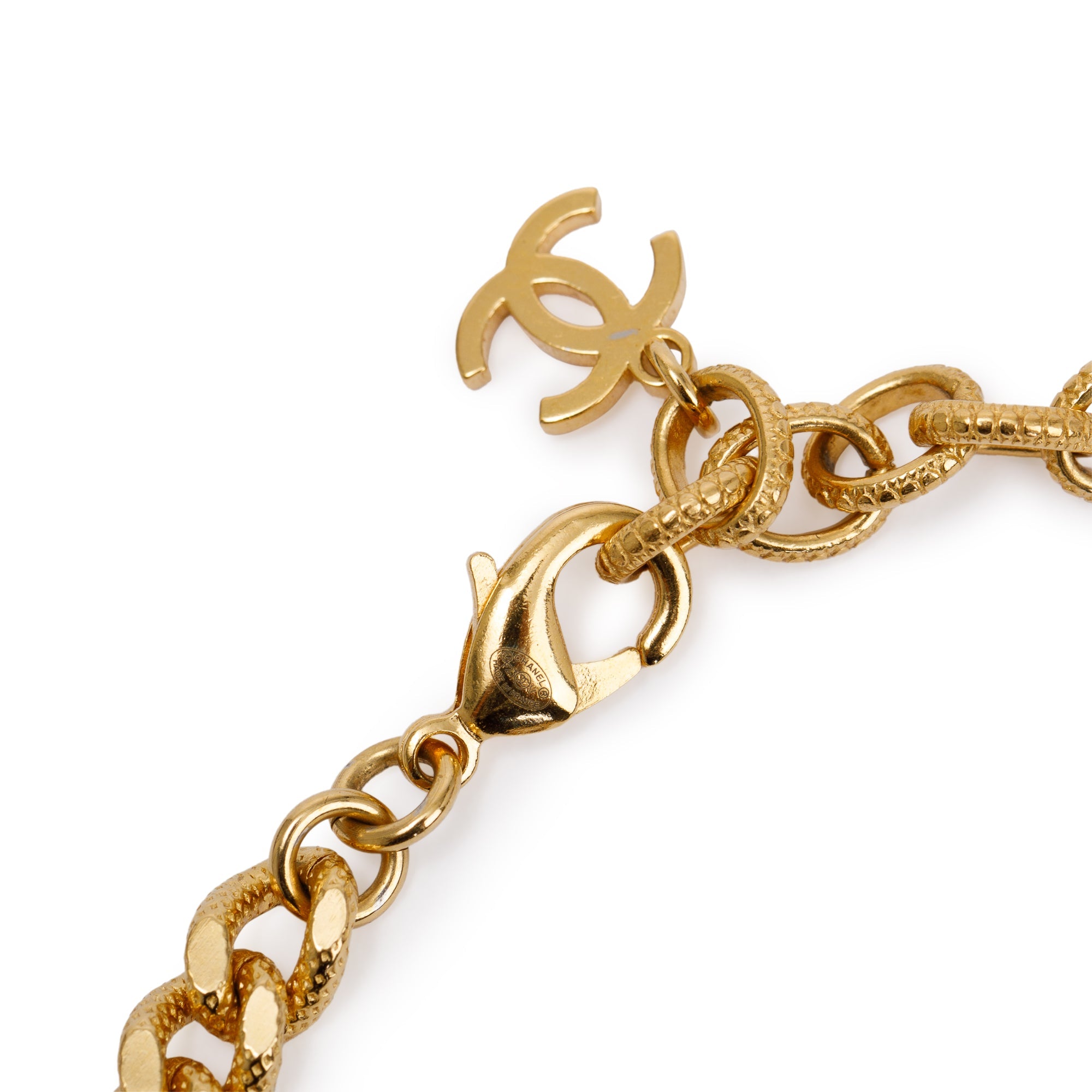 Chanel 2023 Gold Plated Strass CC Choker Necklace w/ Box