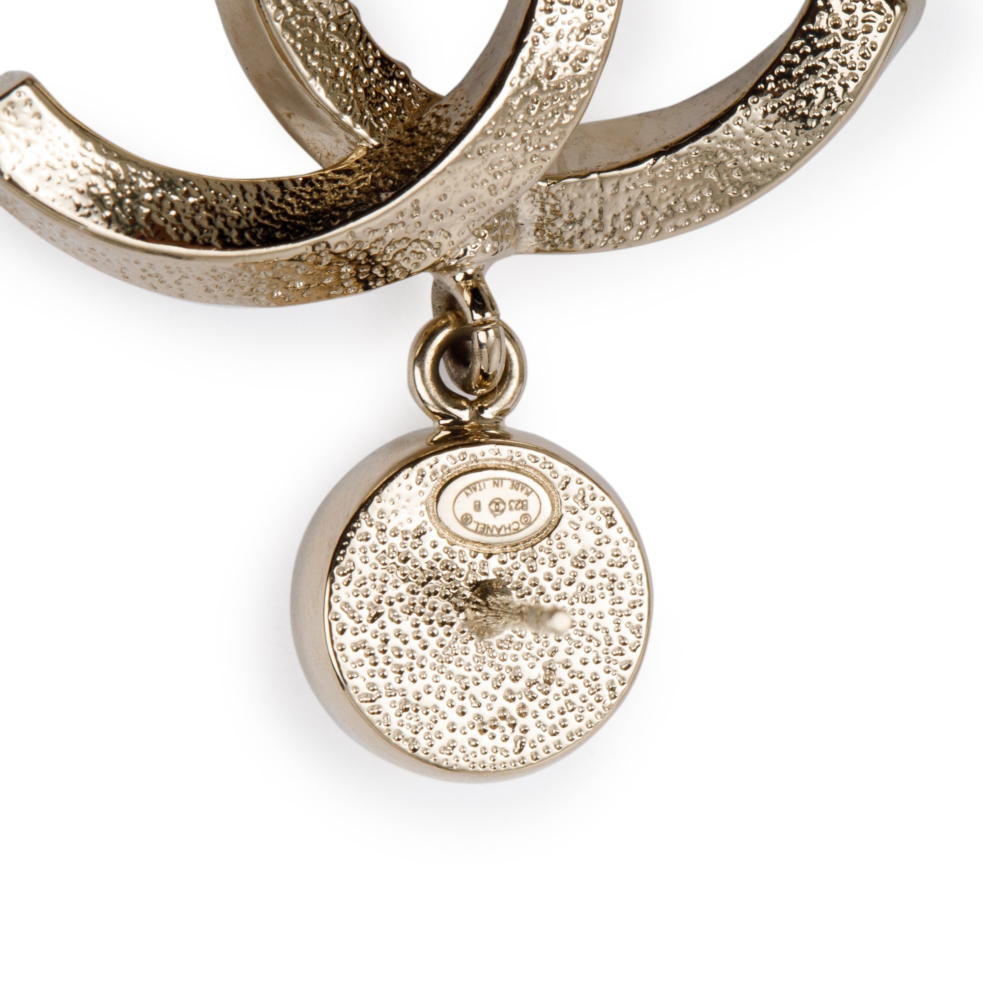 Chanel 2023 Gold Plated Strass CC Drop Earrings w/ Box