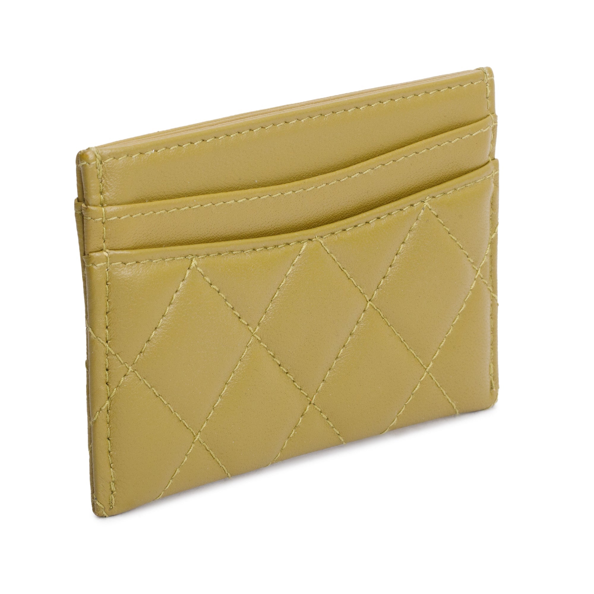Chanel 2023 Green Lambskin Leather Classic Card Holder