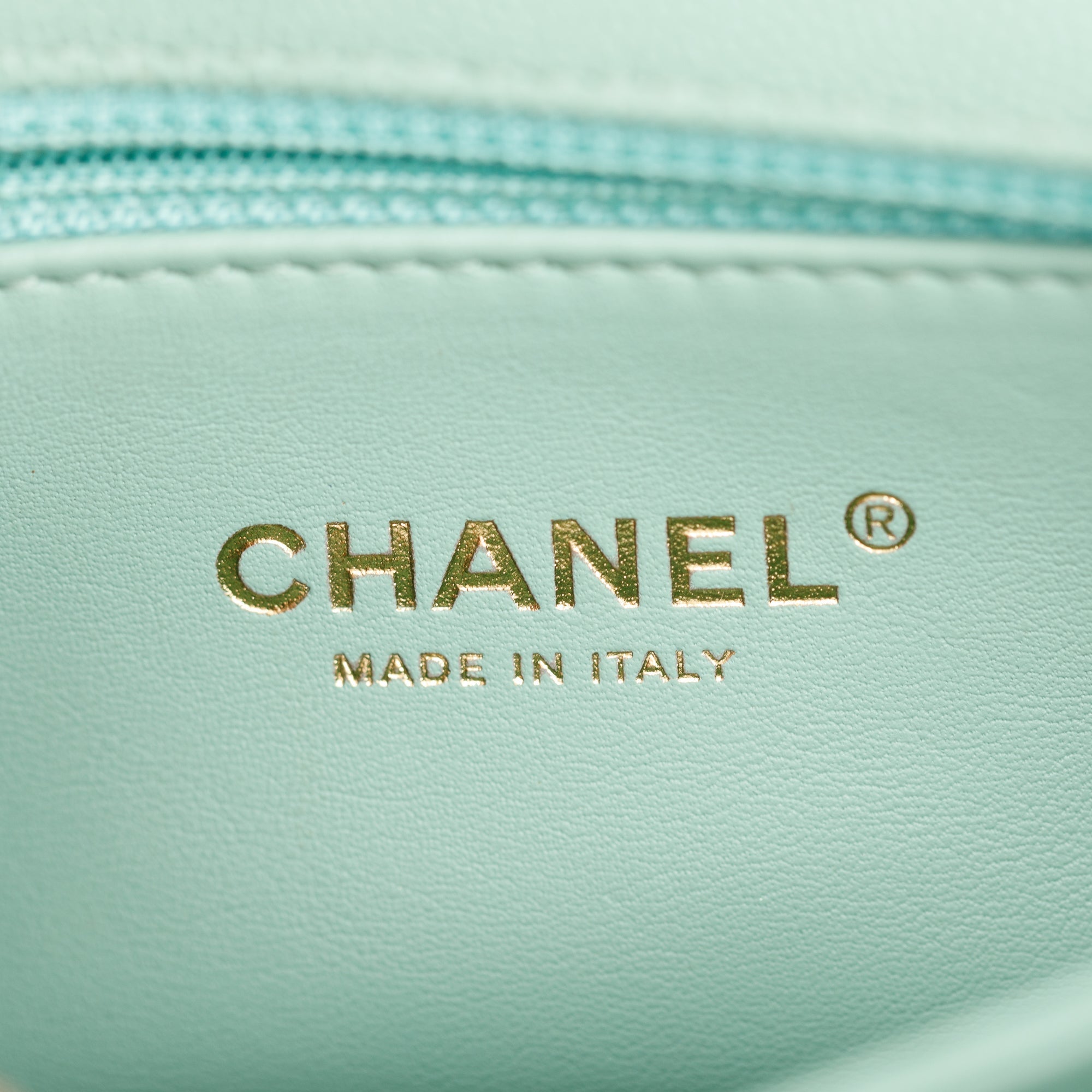 Chanel 2023 Green Quilted Caviar Leather Mini Coco Chain Handle Bag w/ Box