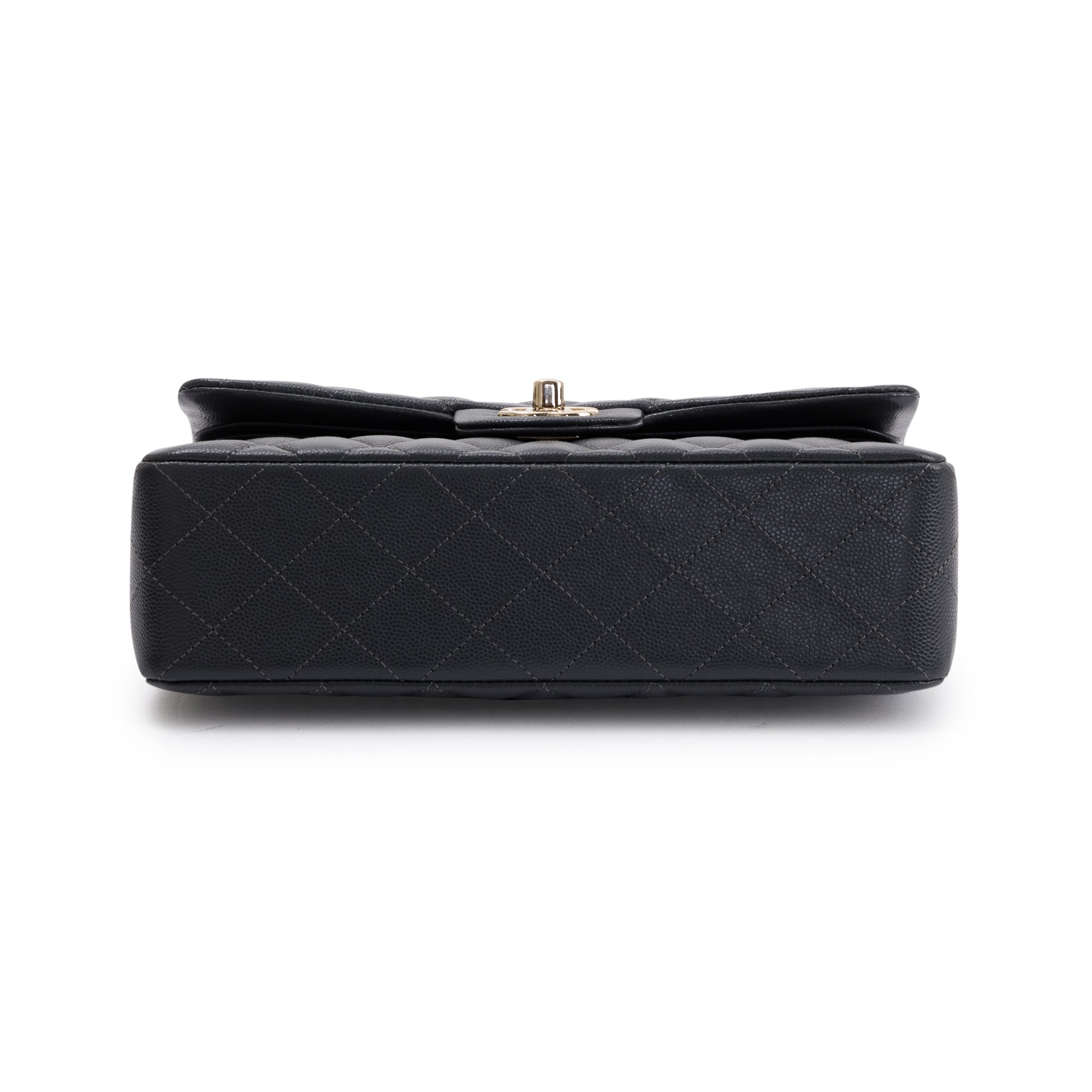 Chanel 2023 Grey Caviar Small Classic Double Flap Bag w/ Box