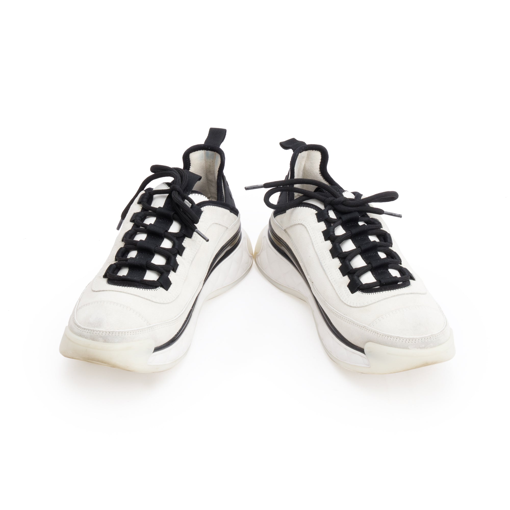 Chanel 2023 Neutral Suede CC Logo Chunky Sneakers, Size 41 w/ Box