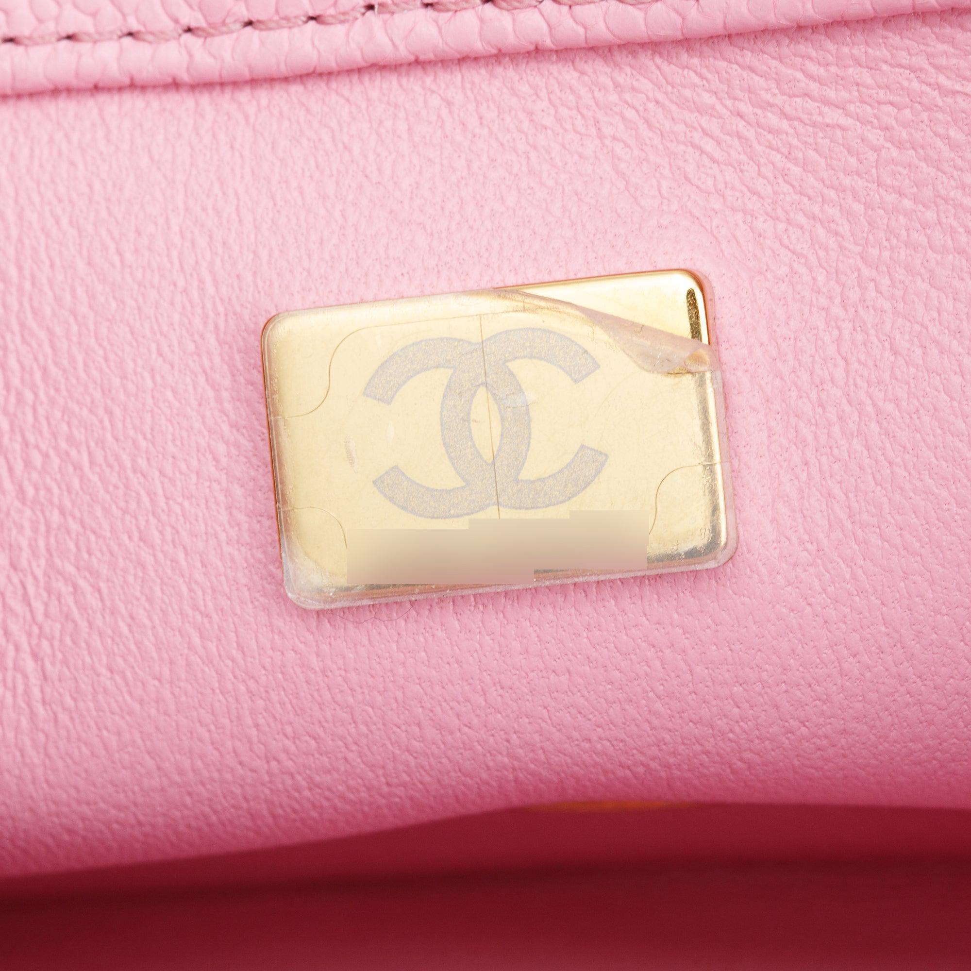 Chanel 2023 Pink Quilted Caviar Leather Sweetheart Crush Classic Rectangular Mini Flap Bag w/ Box