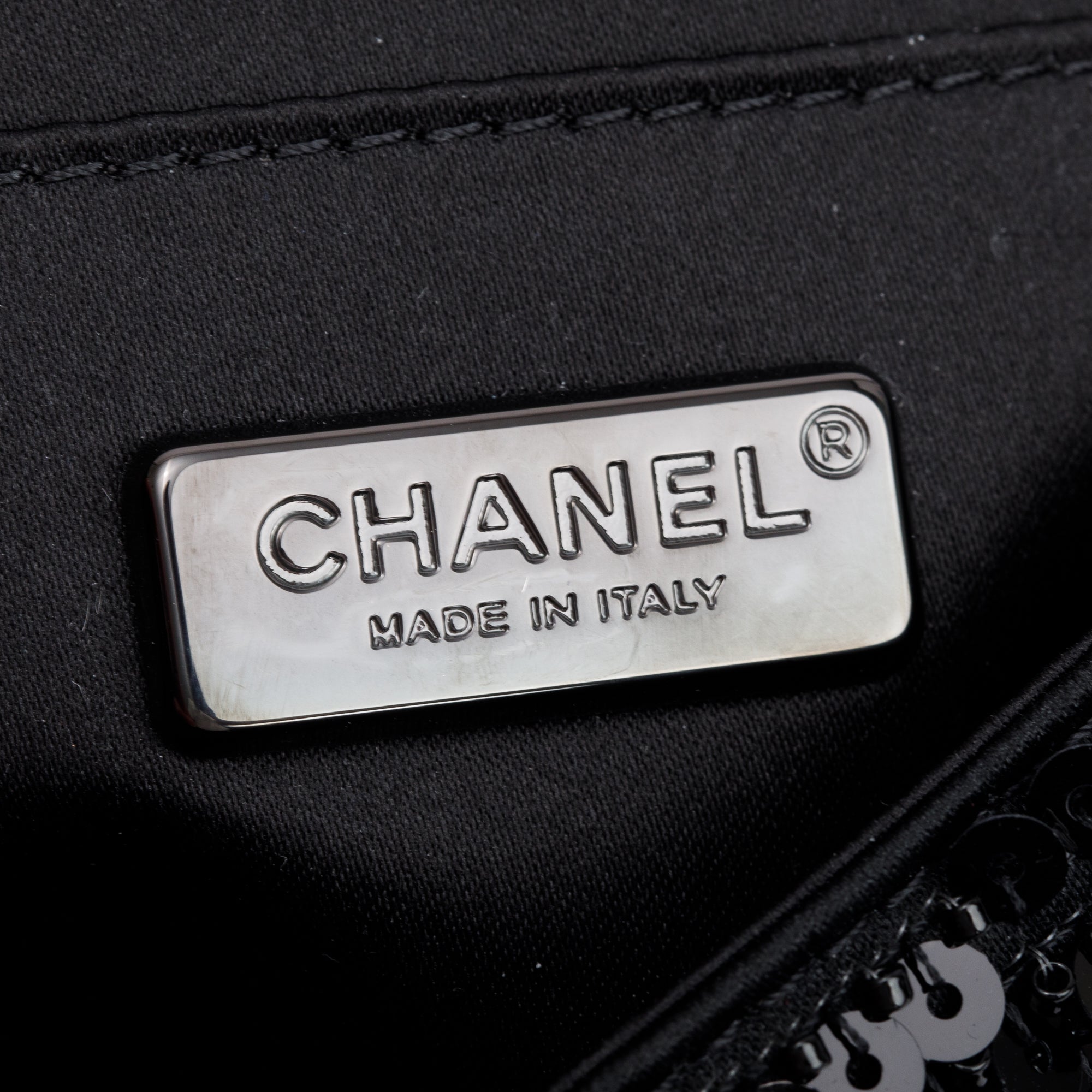 Chanel 2023 So Black Sequin Classic Mini Rectangular Flap Bag w/ Box