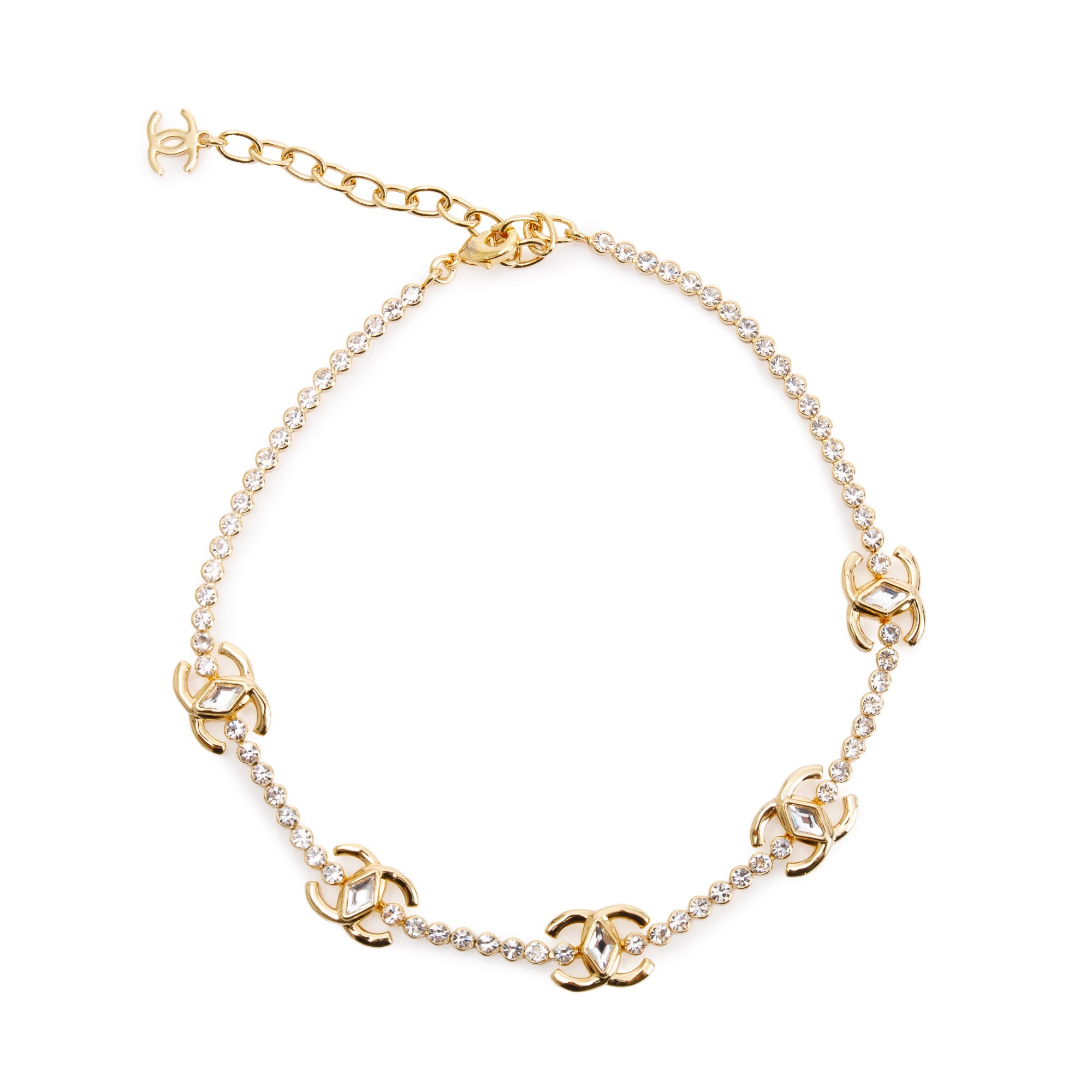 Chanel 2023 Strass CC Station Choker w/ Box