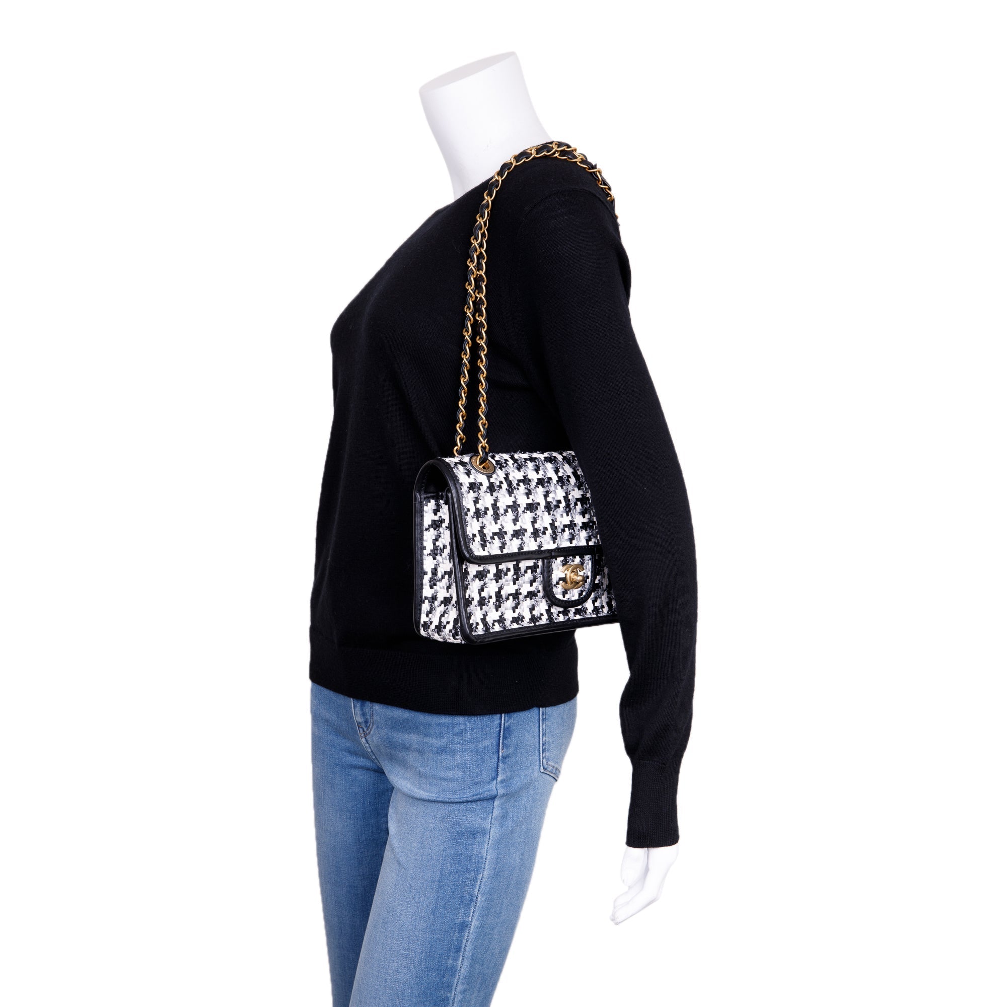 Chanel 2023 Viscose Woven Medium Flap Bag w/ Box