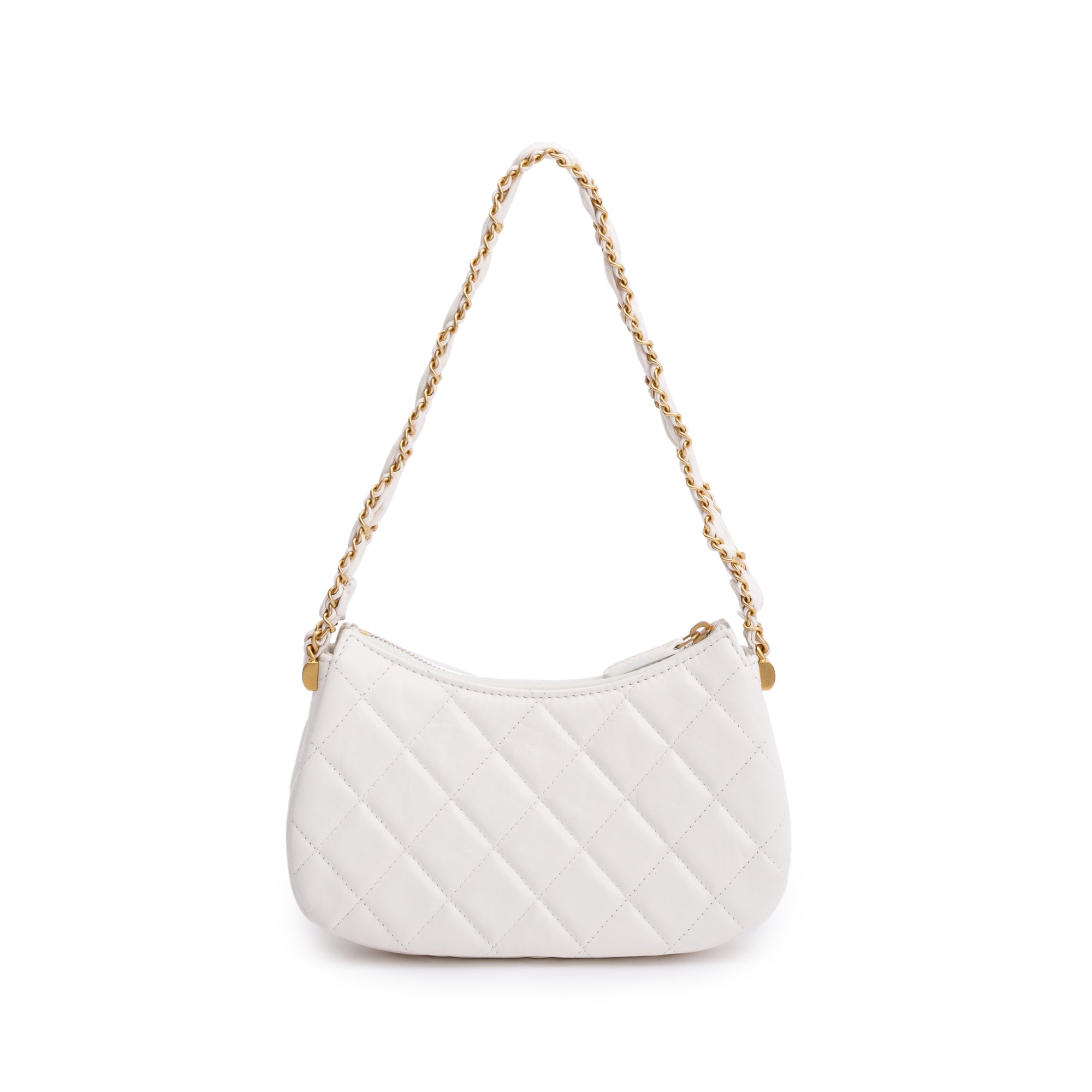 Chanel 2023 White Calfskin Leather Small 19 Hobo w/ Box