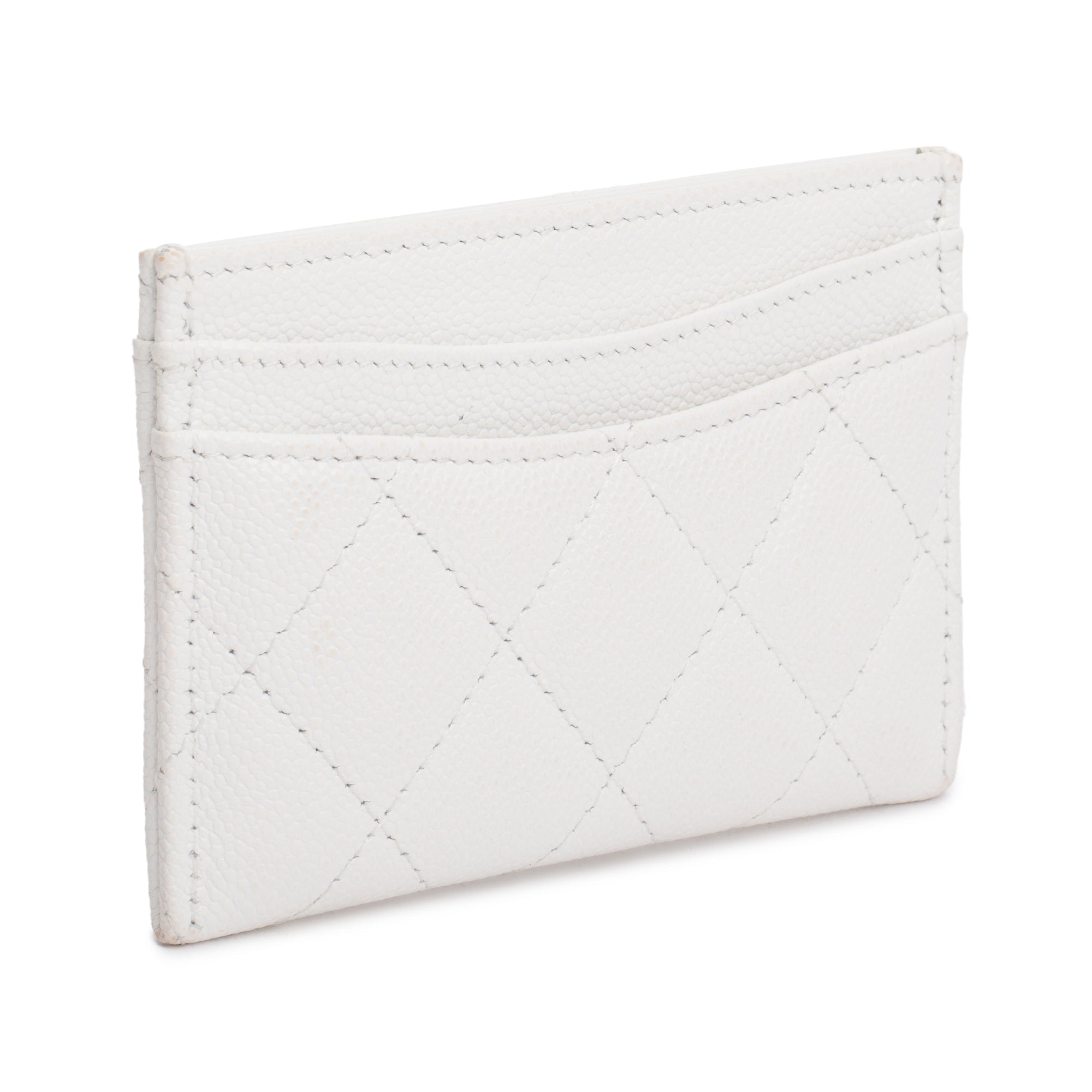 Chanel 2023 White Caviar Leather Classic Card Holder w/ Box