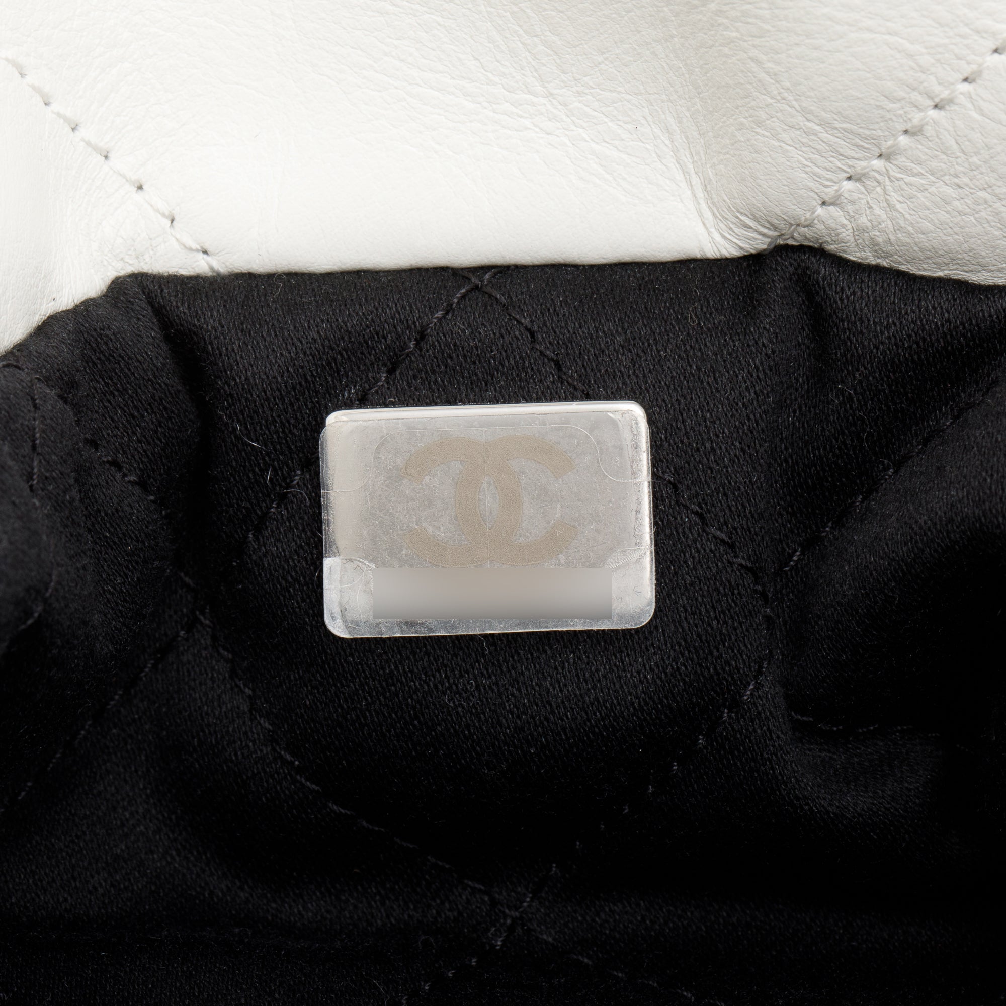 Chanel 2023 White Shiny Calfskin Leather Small Chanel 22 Hobo w/ Pouch & Box