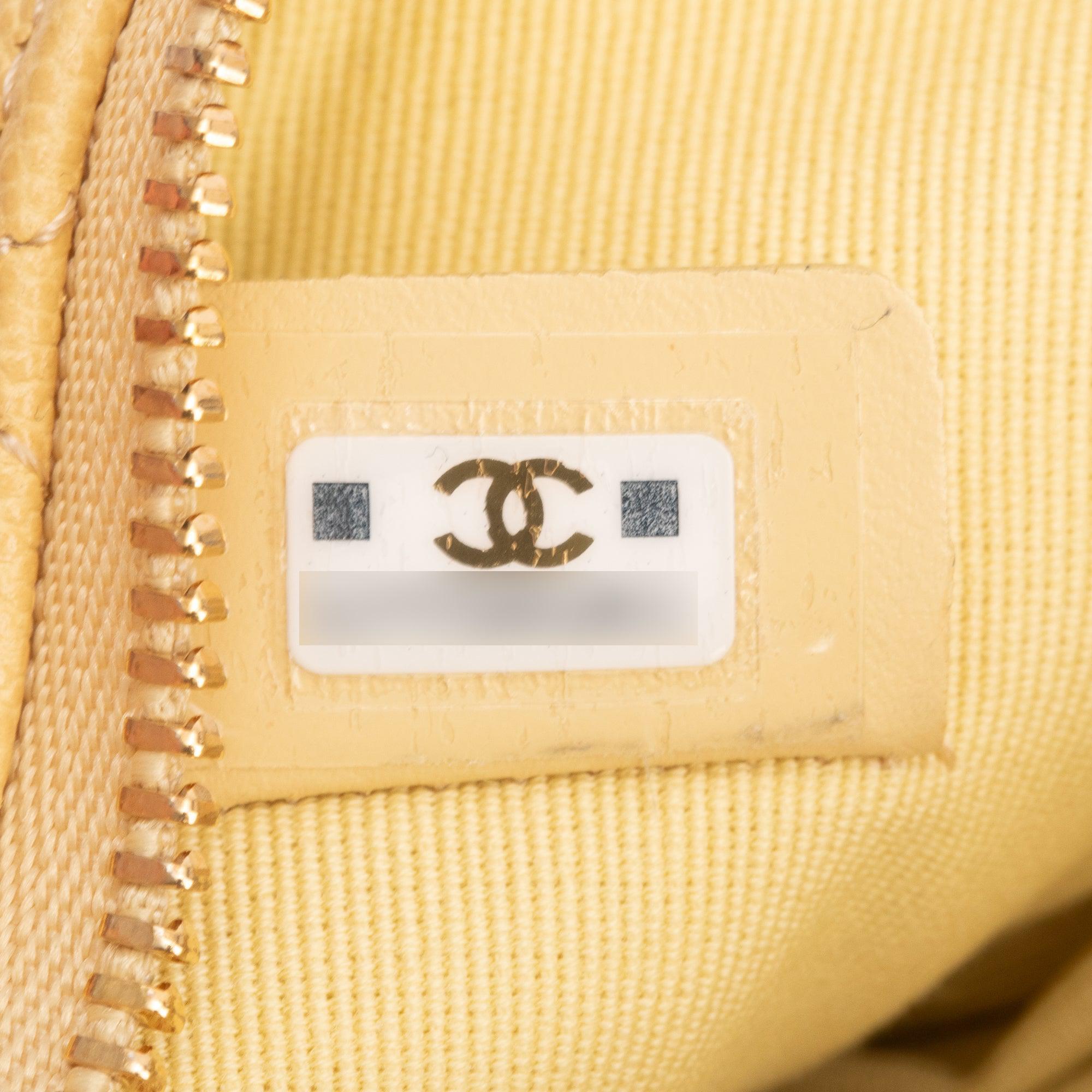 Chanel 2023 Yellow Quilted Calfskin Leather Medium O-Case Clutch