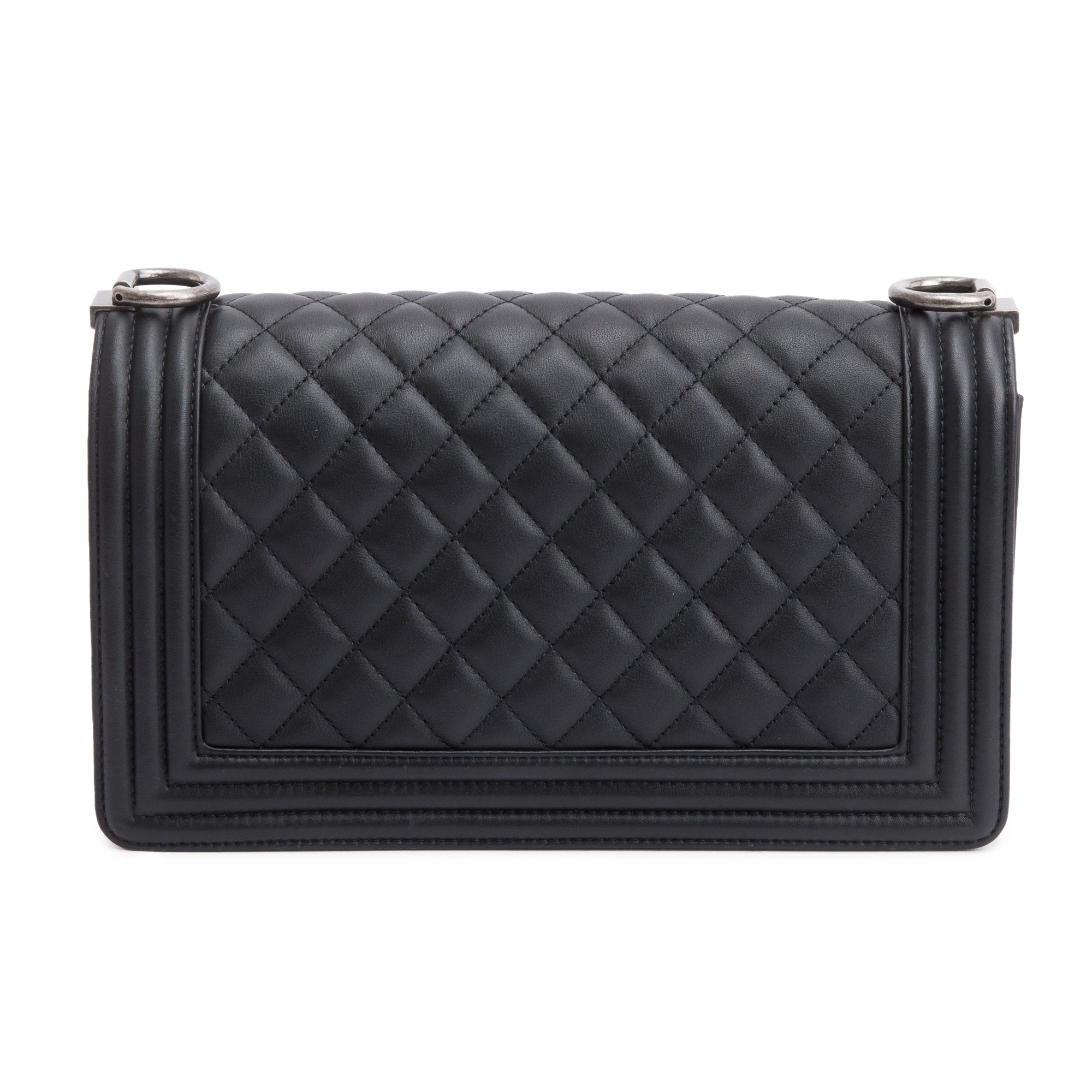 Chanel 2024 Black Lambskin Medium Boy Bag w/ Box