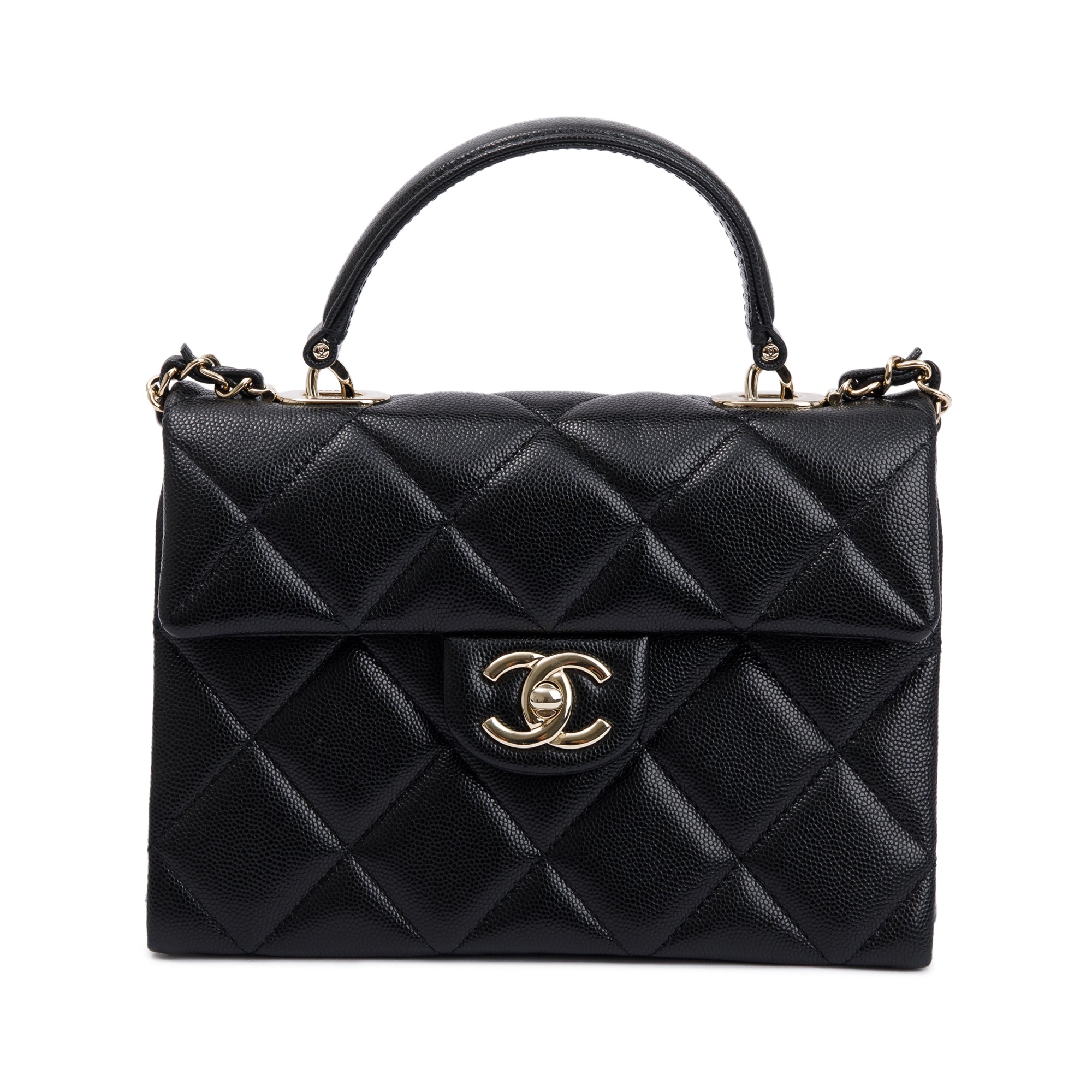 Chanel 2024 Black Quilted Caviar Leather My Retrofit Top Handle Flap Bag w/ Box & Receipt