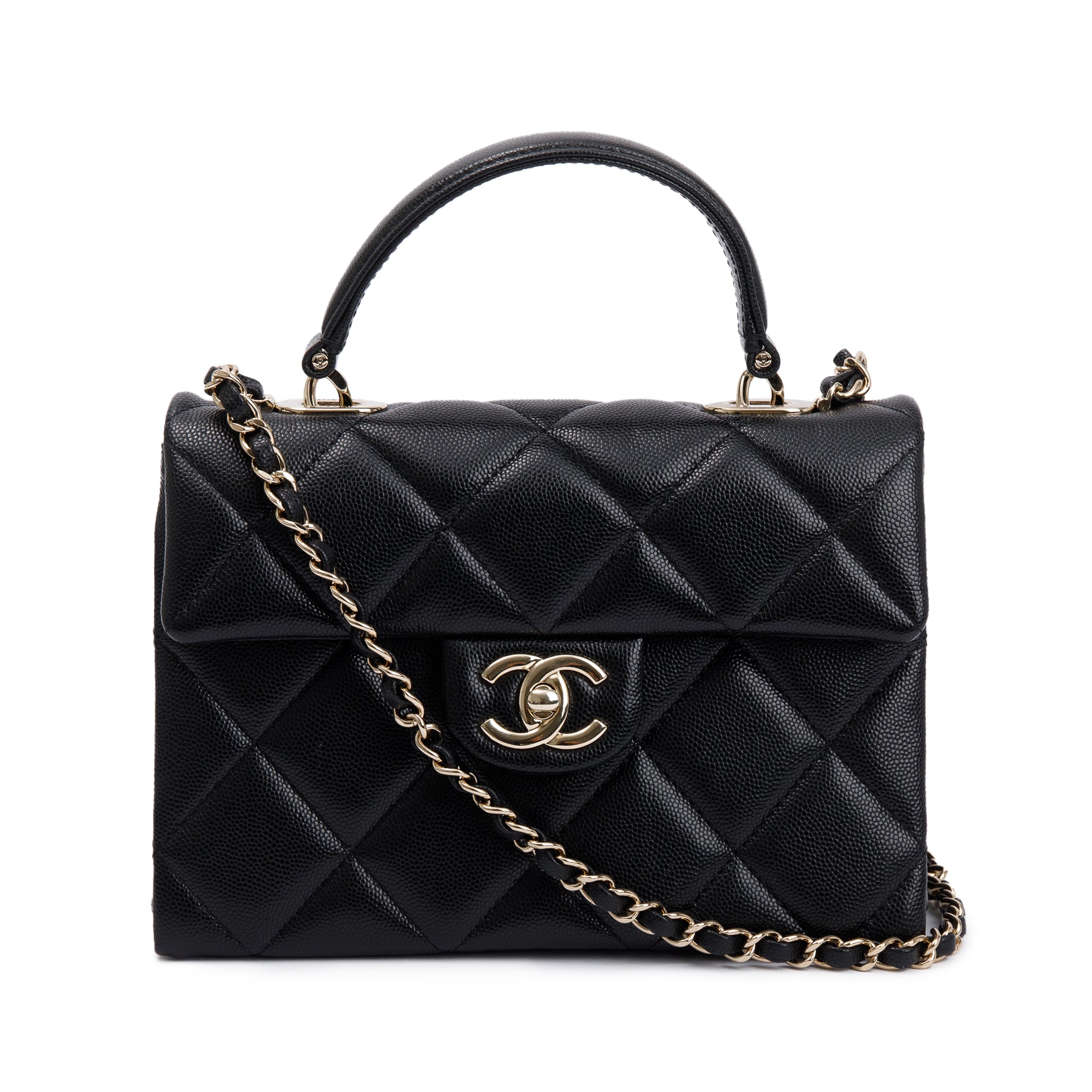 Chanel 2024 Black Quilted Caviar Leather My Retrofit Top Handle Flap Bag w/ Box & Receipt
