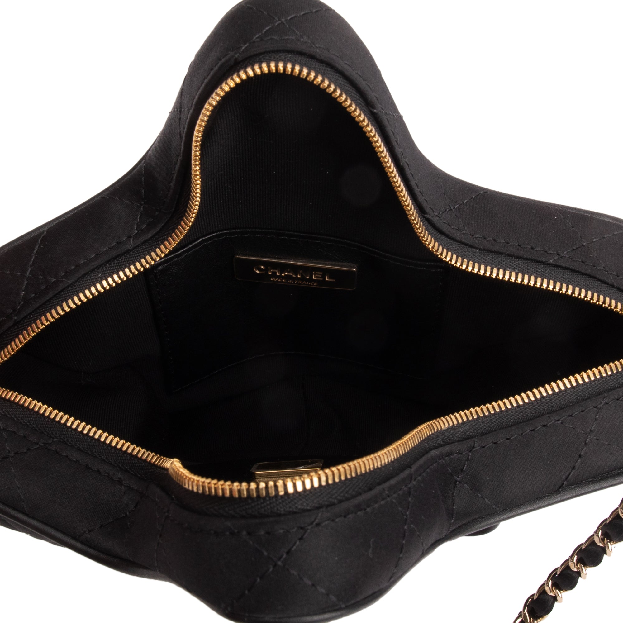 Chanel 2024 Black Satin Walk Of Fame Star Crossbody Bag