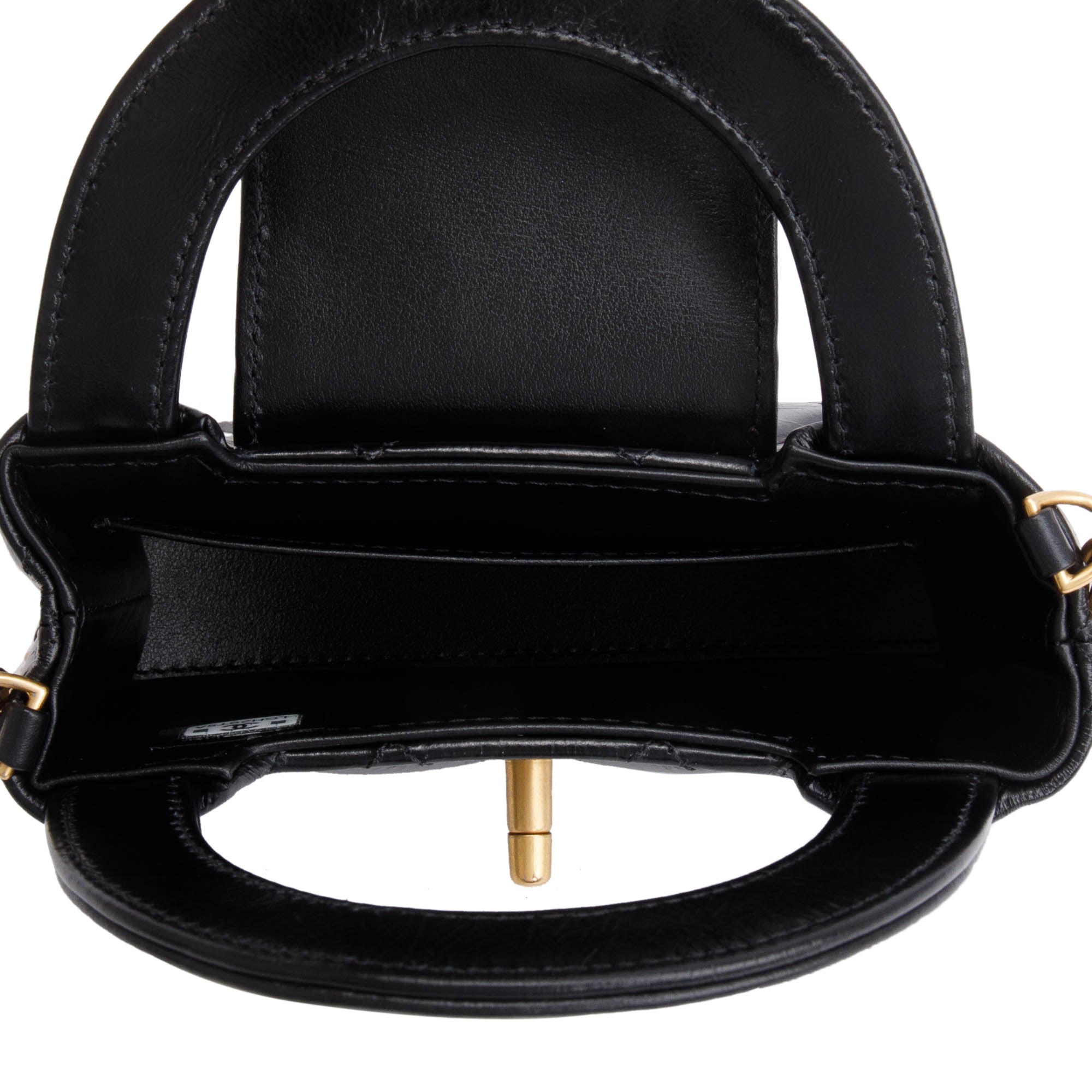 Chanel 2024 Black Shiny Aged Calfskin Leather Nano Kelly Crossbody Bag w/ Box & Receipt