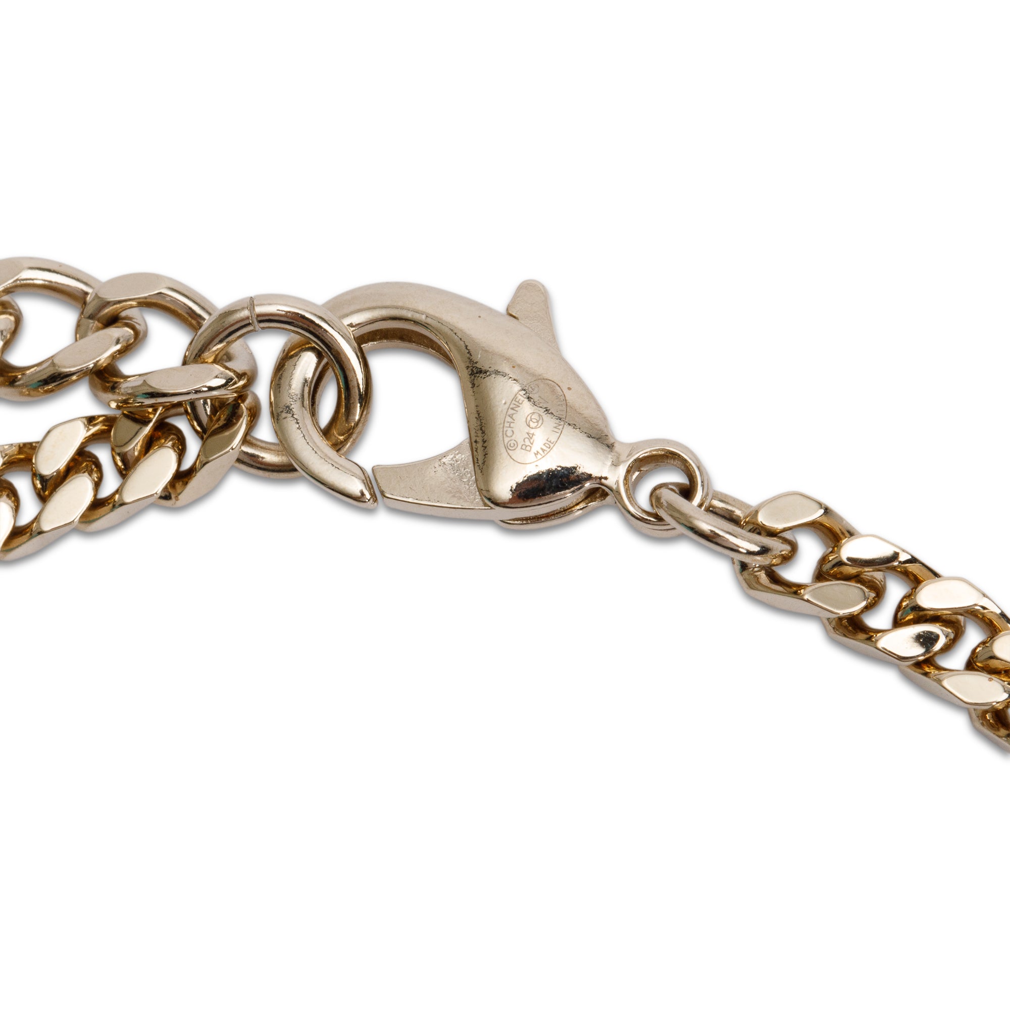 Chanel 2024 Gold Plated Strass CC Choker Necklace w/ Box